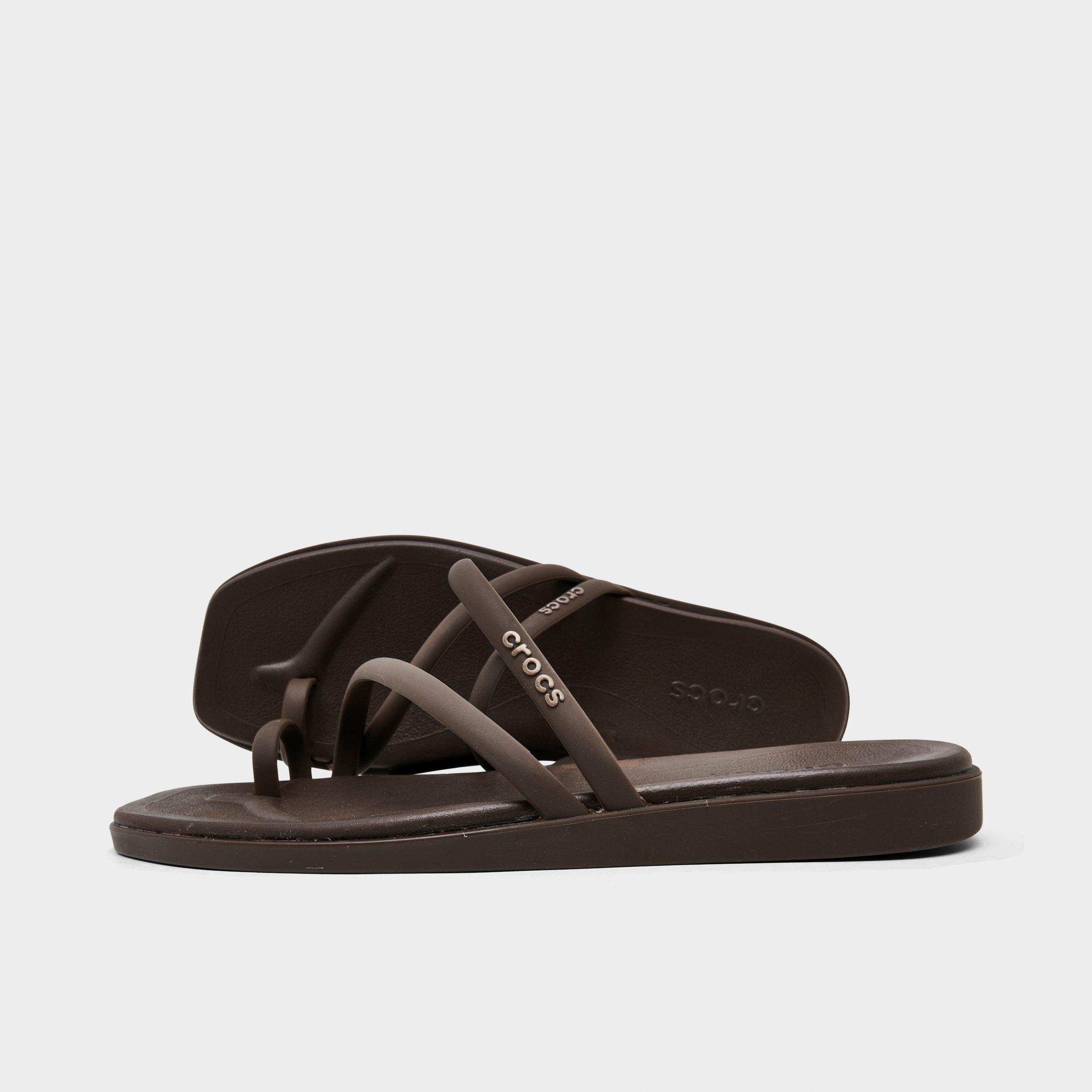 Crocs Women's Miami Toe Loop Sandals in Coffee Size: 7.0