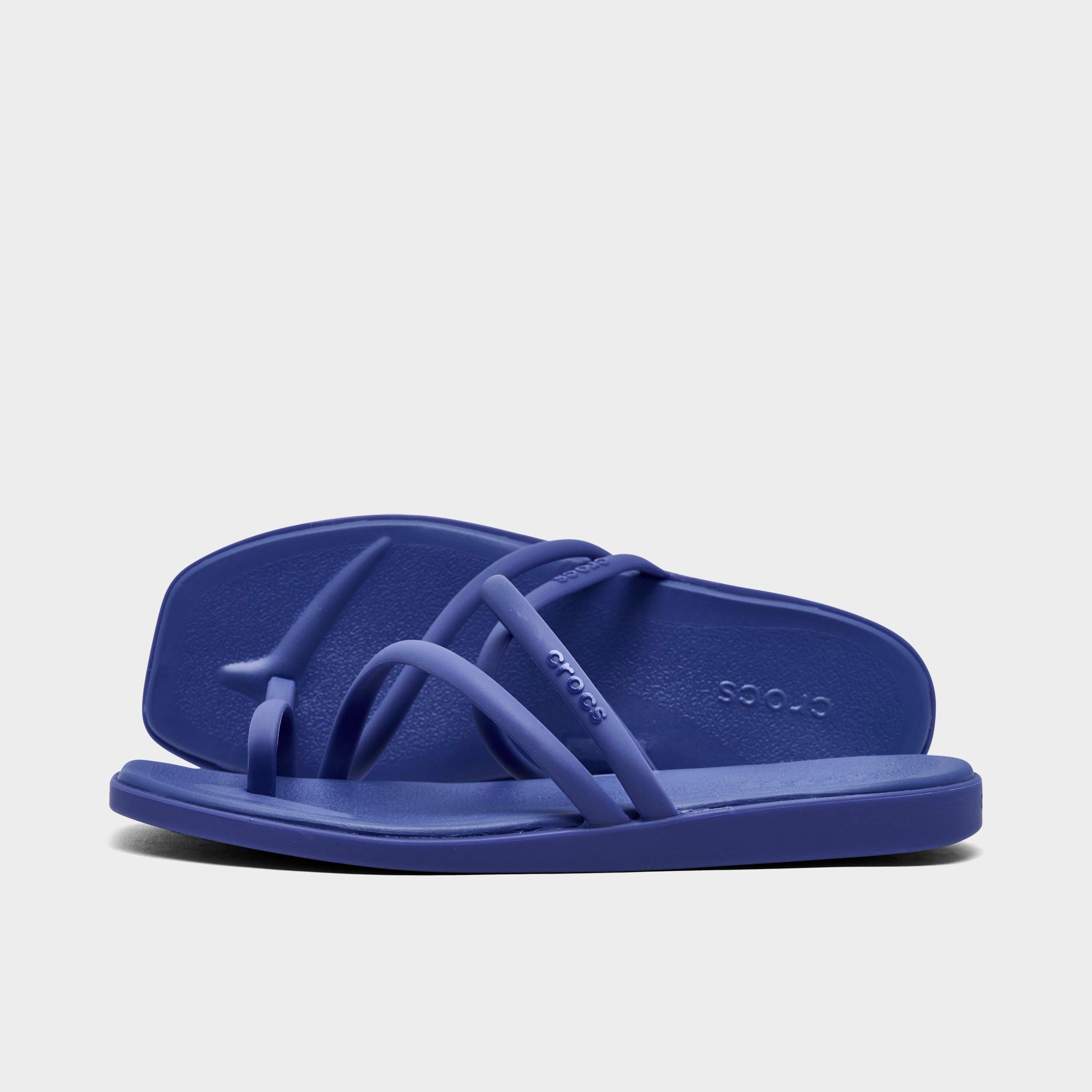 Crocs Women's Miami Metallic Toe Loop Sandals in Sapphire Size: 6