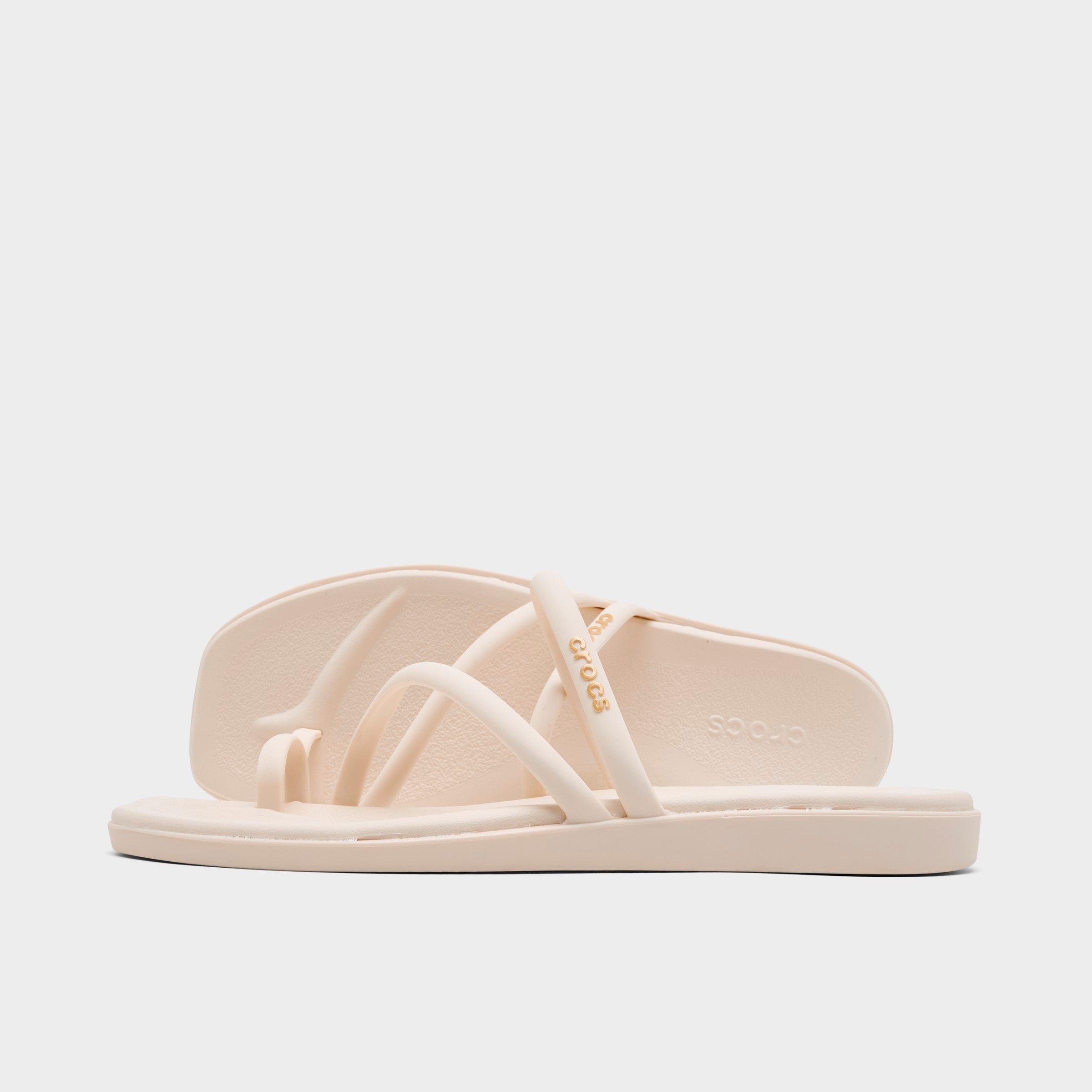 Crocs Women's Miami Metallic Toe Loop Sandals in Dew Size: 6