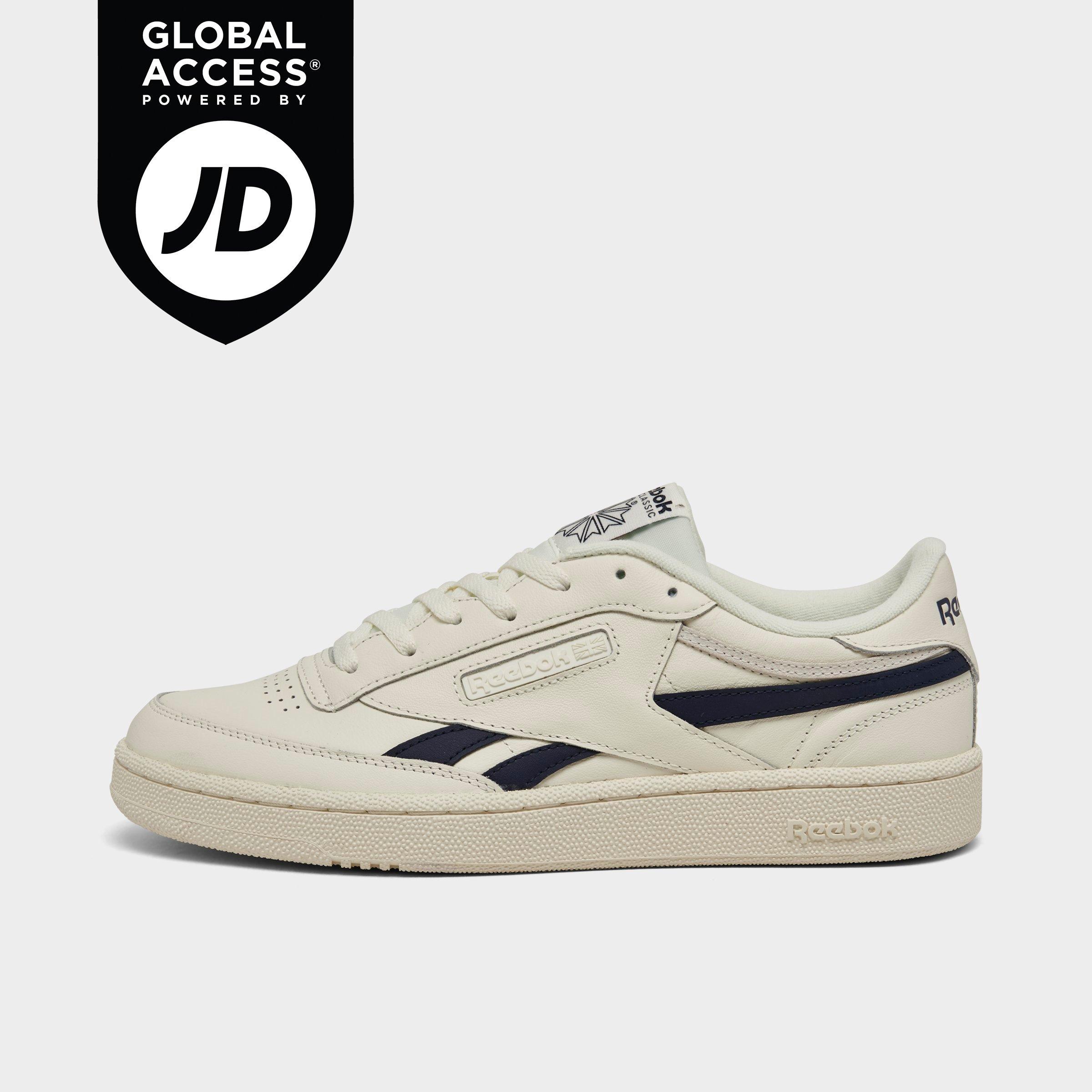 Reebok Men's Classics Club C Revenge Casual Shoes in Chalk/Vector Navy/Vector Red Size: 8.5