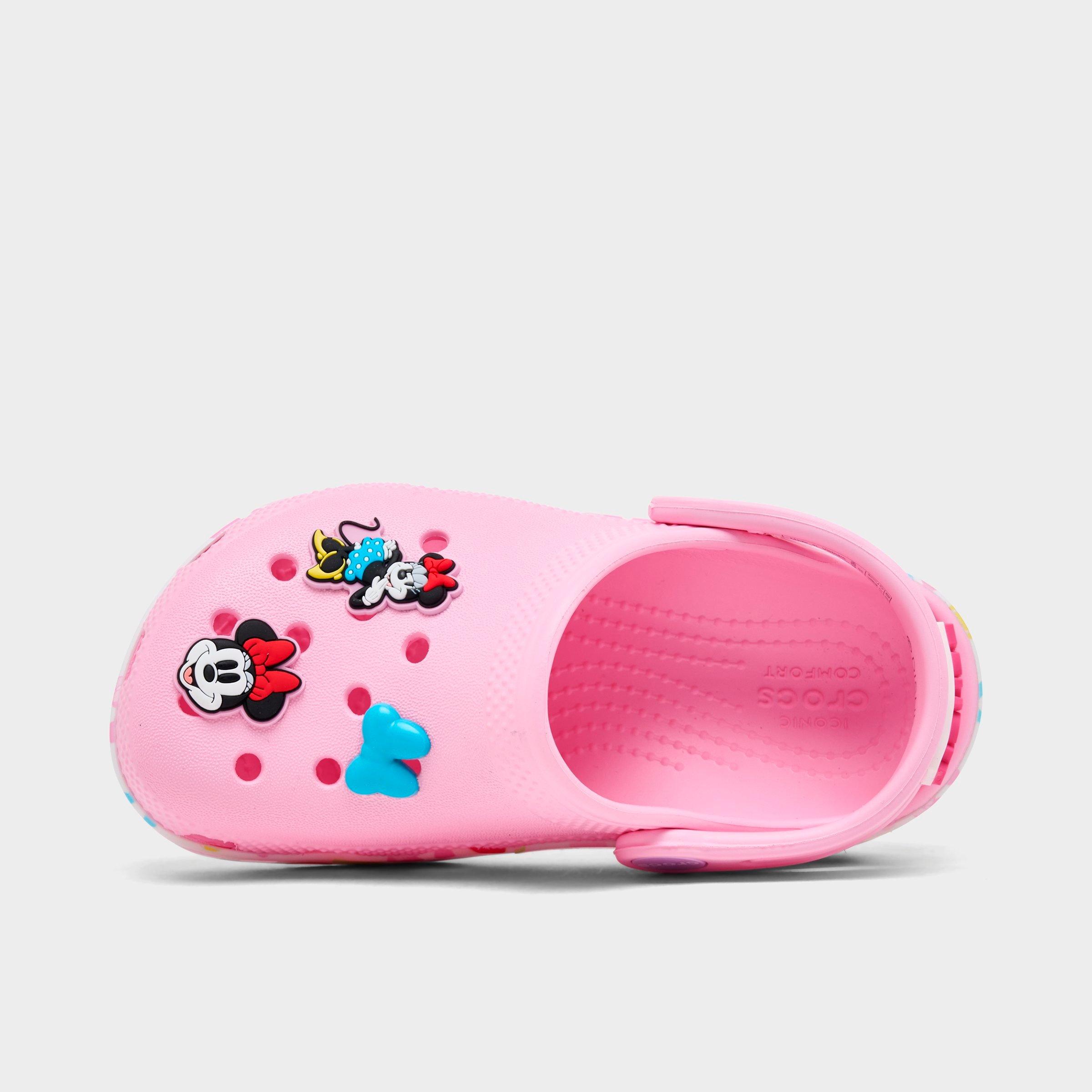 Crocs Girls Toddler x Disney Minnie Mouse Classic Clog Shoes in Pink Size: 4.0