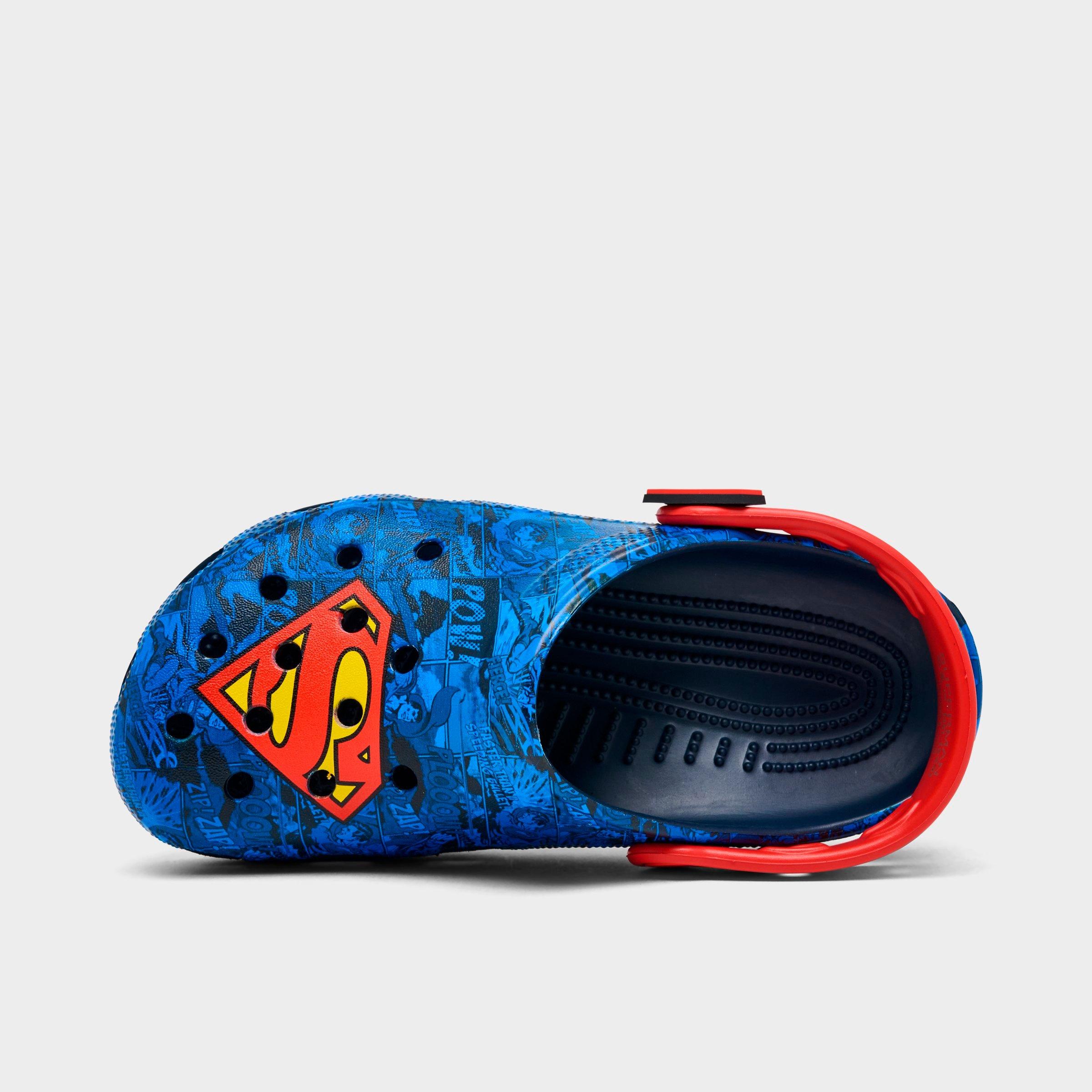 Crocs Little Kids x Superman Clog Shoes in Blue/Red/Yellow Size: 13