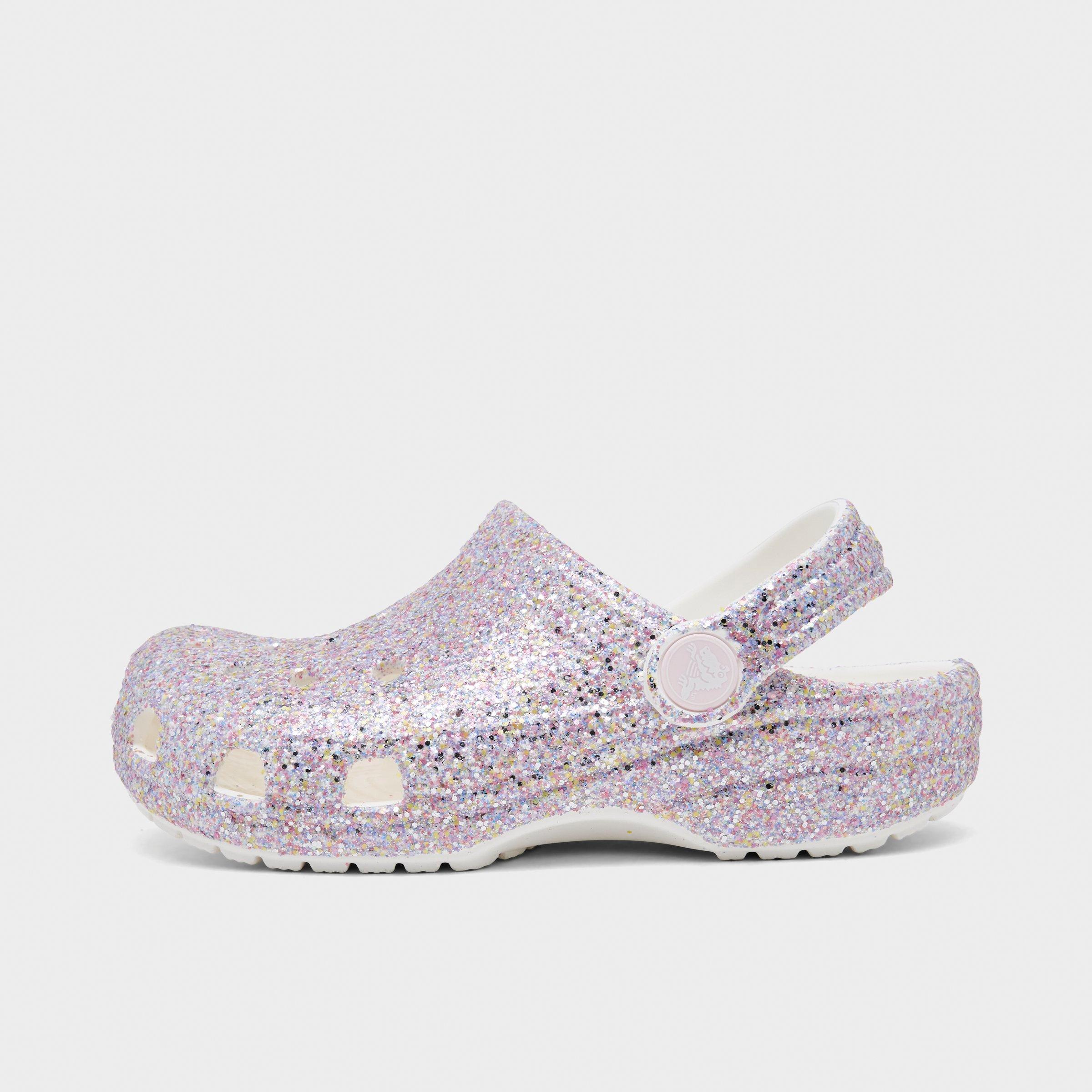 Crocs Girls Little Kids Glitter Classic Clog Shoes