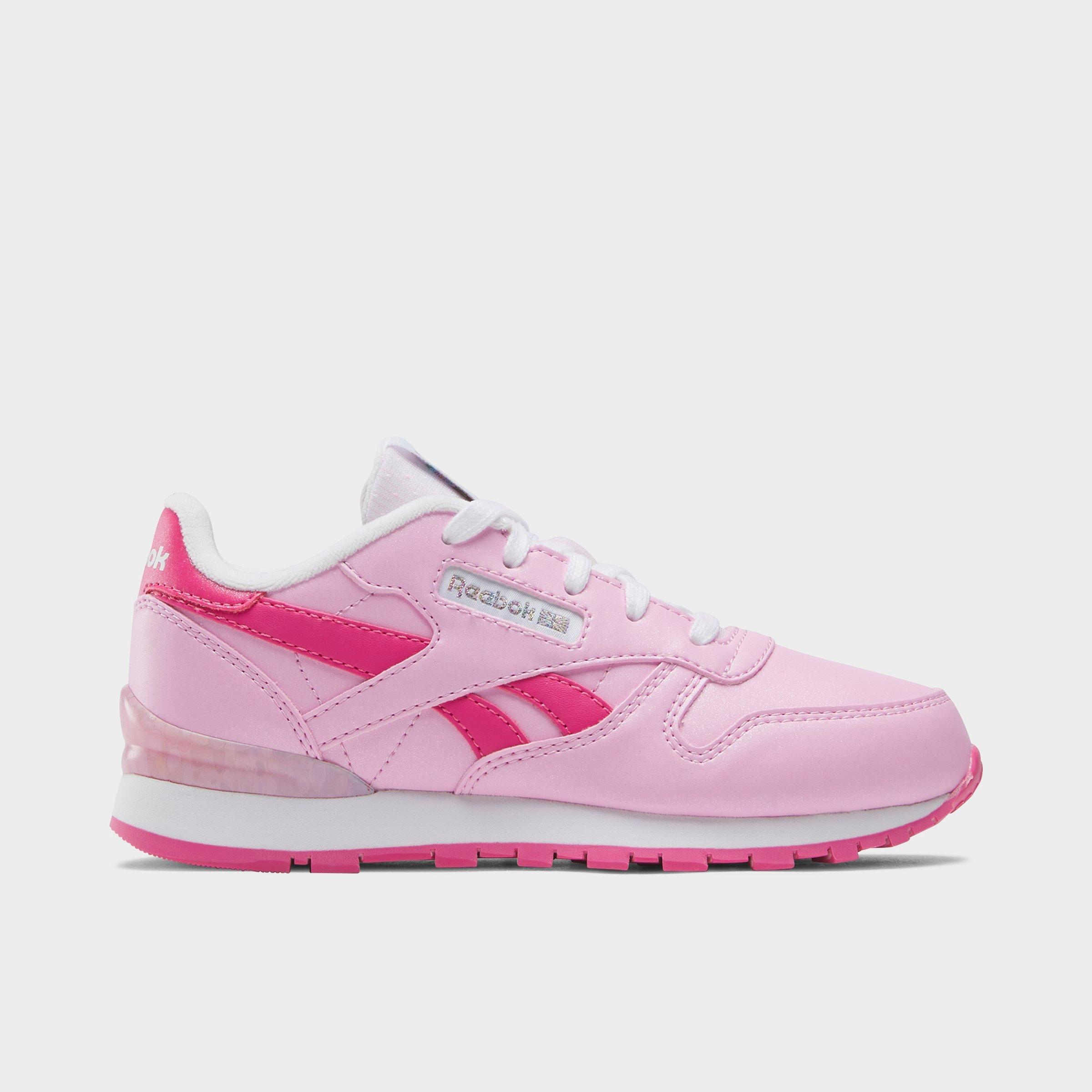 Reebok Little Kids Classic Leather Step N Flash Casual Shoes in Astro Rose/Bold Pink/White Size: 13.0