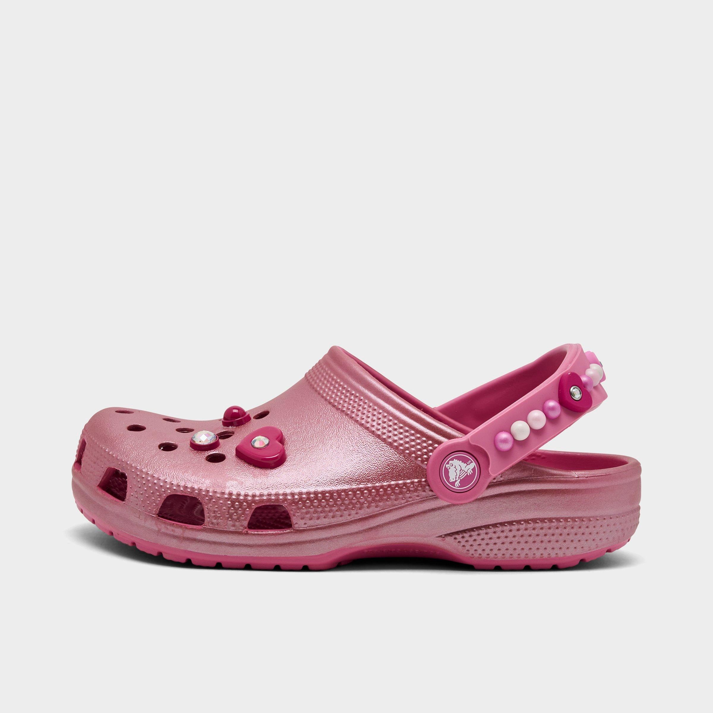 Crocs Girls Little Kids Classic Clog Shoes in Quiet Rose Size: 3.0