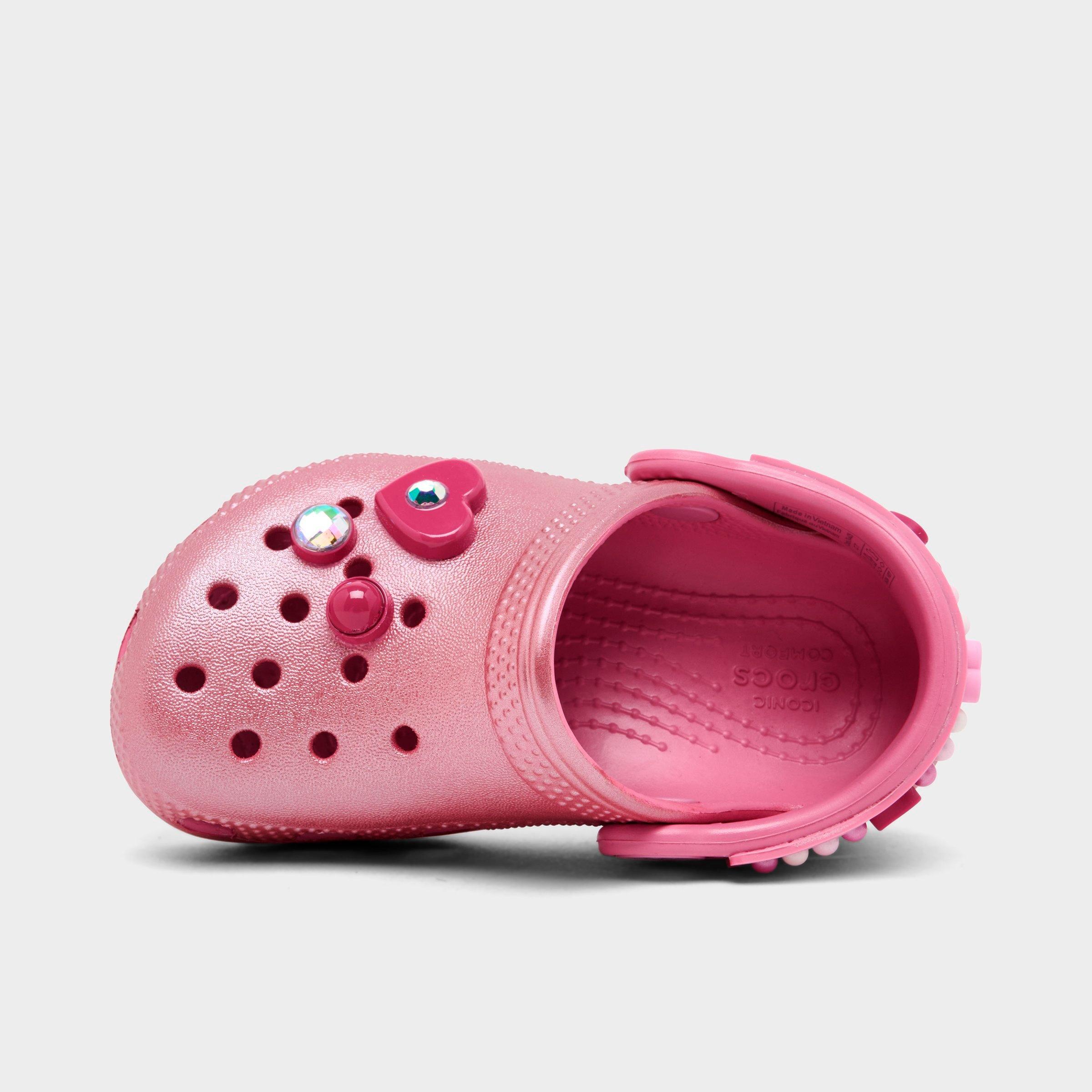 Crocs Girls Big Kids Classic Clog Shoes in Quiet Rose Size: 5.0