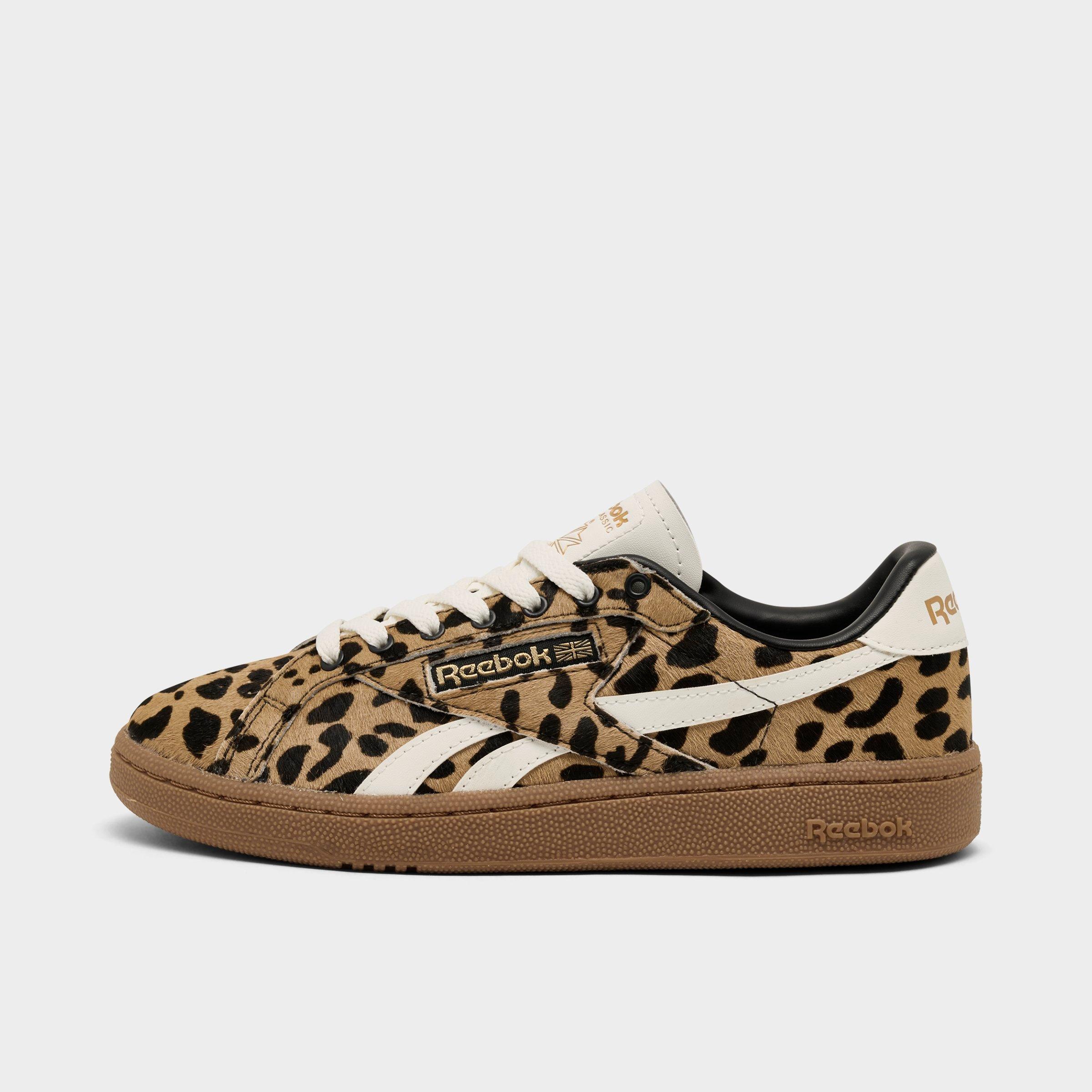 Reebok Women's Club C Grounds UK Casual Shoes in Cheetah/Cheetah/Chalk Size: 5.5