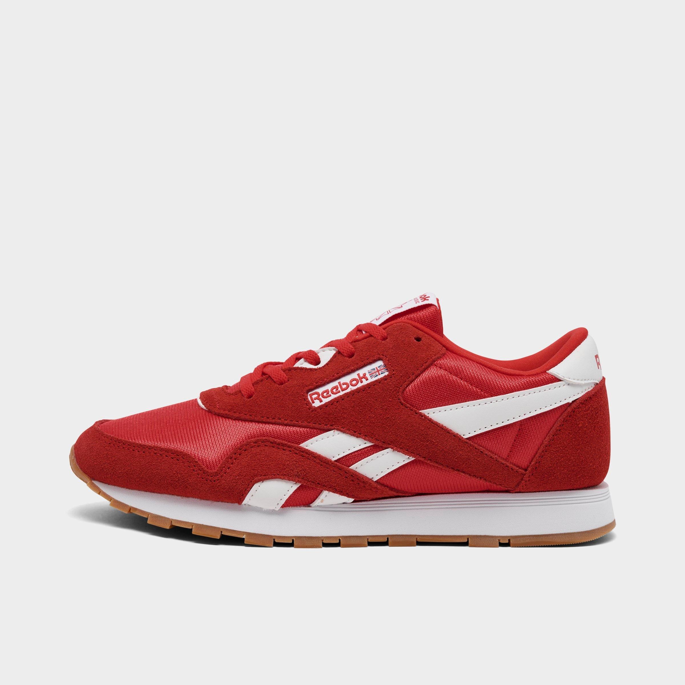 Reebok Big Kids Classic Nylon Casual Shoes in Red/White/Gum Size: 6.0