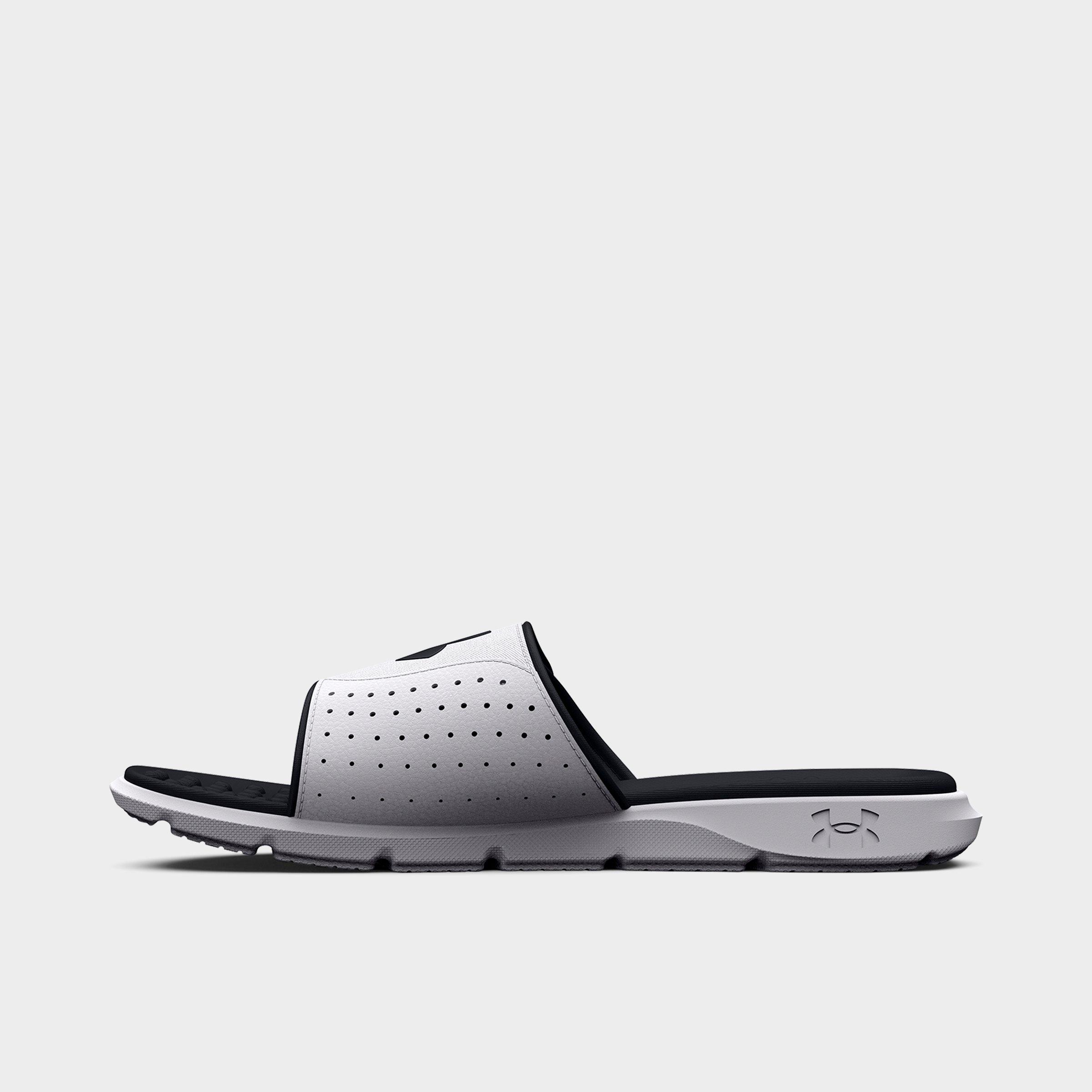 Under Armour Men's Ignite Pro Slide Sandals in White/Black Size: 7
