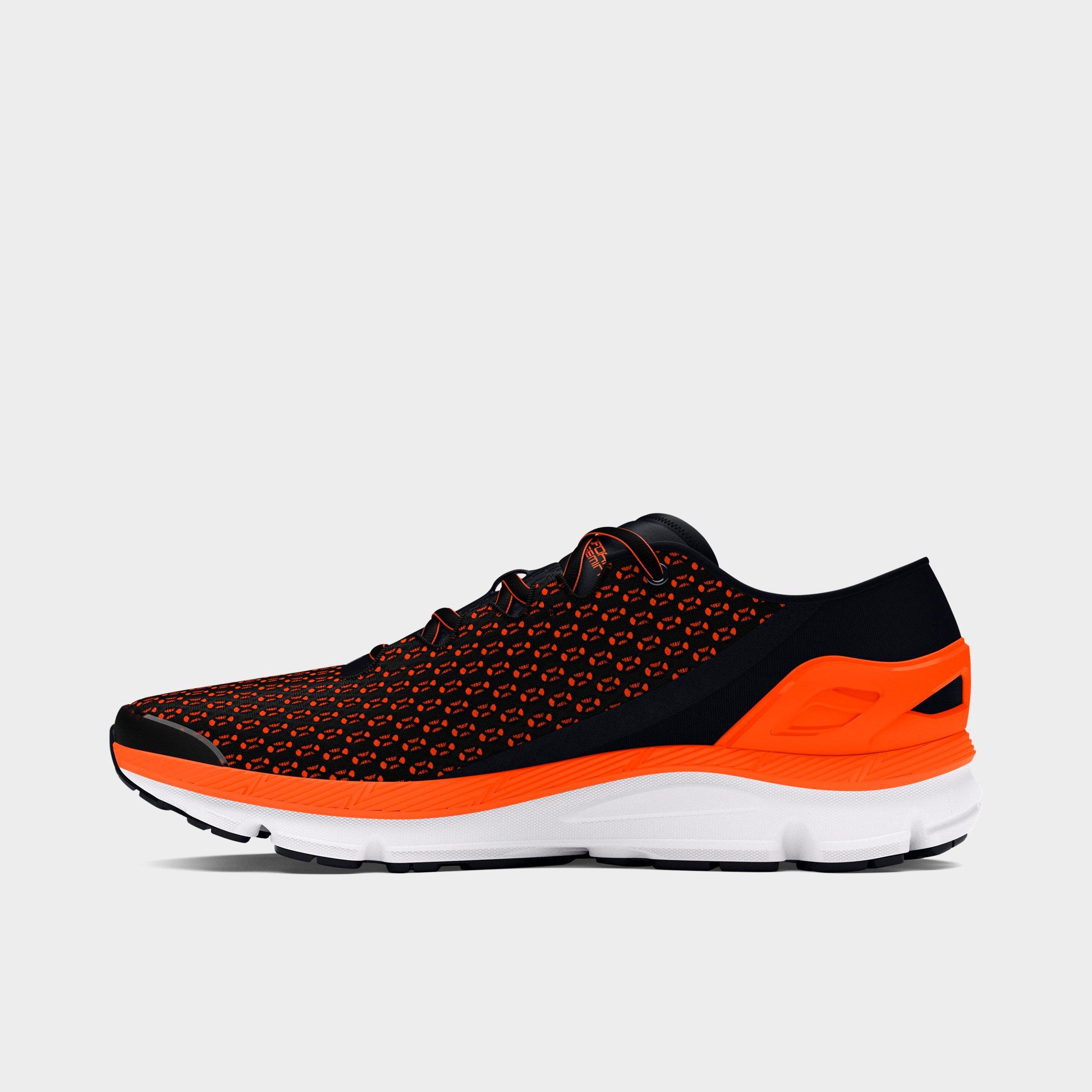 Under Armour Men's Speedform Gemini Running Shoes in Black/White/Team Orange Size: 9
