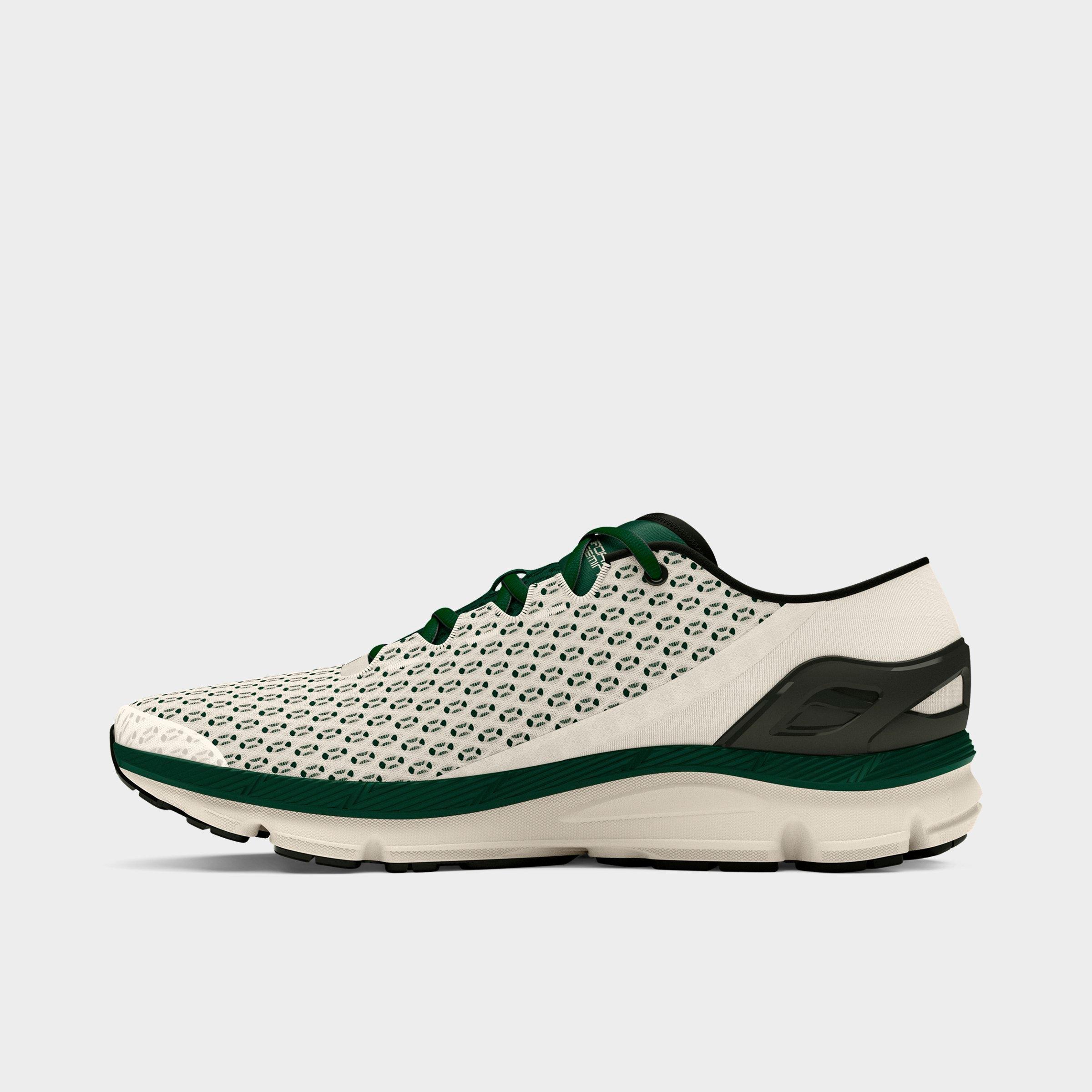 Under Armour Men's Speedform Gemini Running Shoes in White Quartz/Baroque Green/Forest Green Size: 9.0