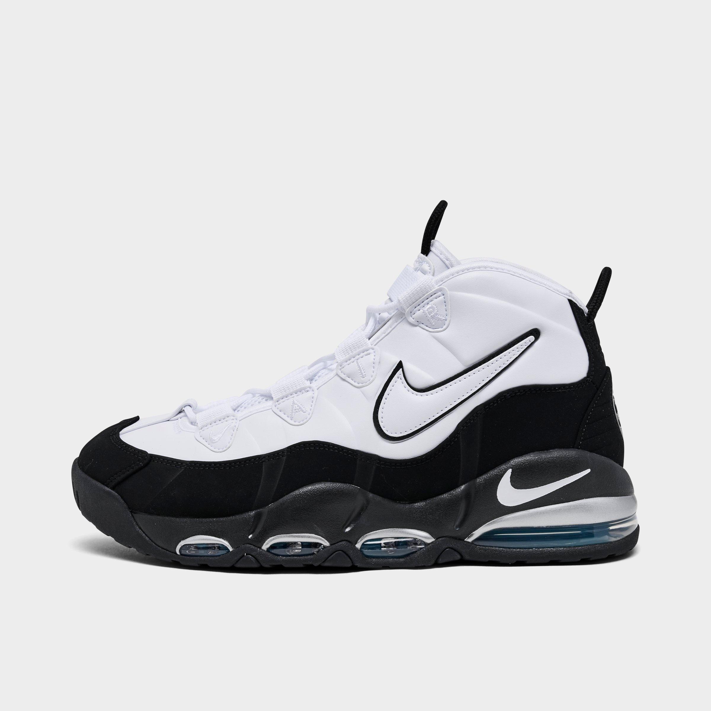 Nike Men's Air Max Uptempo Basketball Shoes in White/Black Size: 9.0
