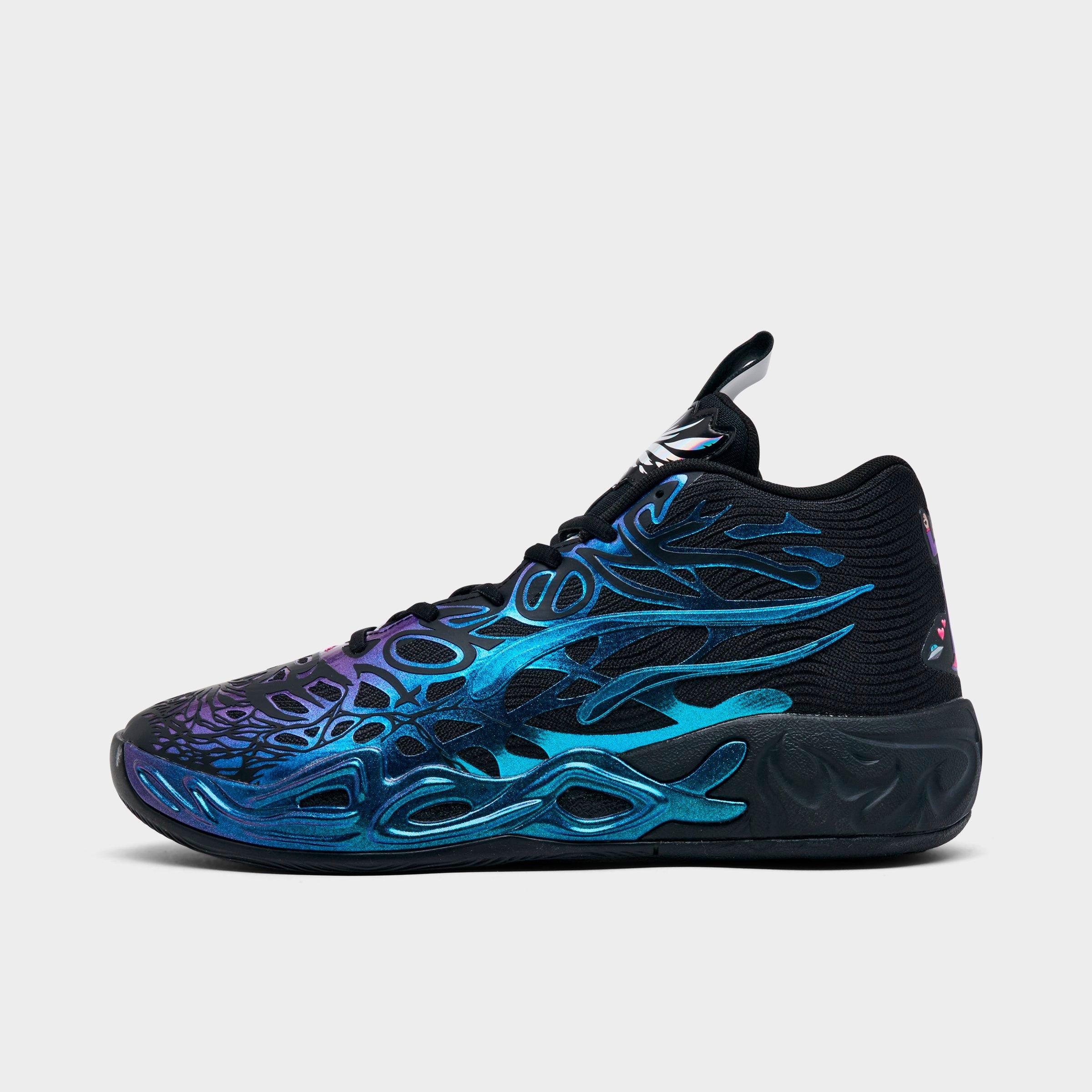 PUMA Men's LaMelo Ball MB.04 Basketball Shoes in Black/Ice Blue/Pink Size: 9.0