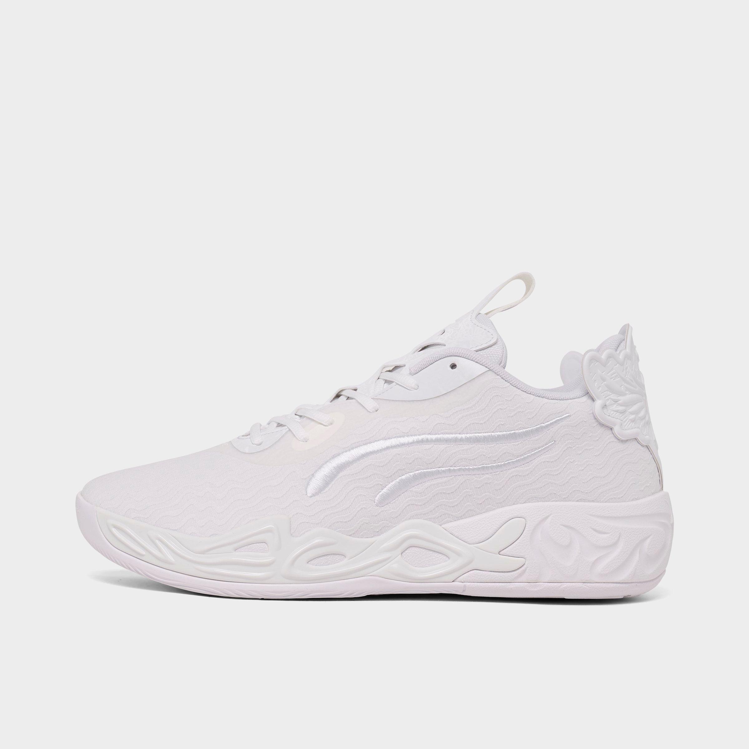 PUMA Men's LaMelo Ball MB.04 Low Basketball Shoes in Ice White/White Size: 7.5
