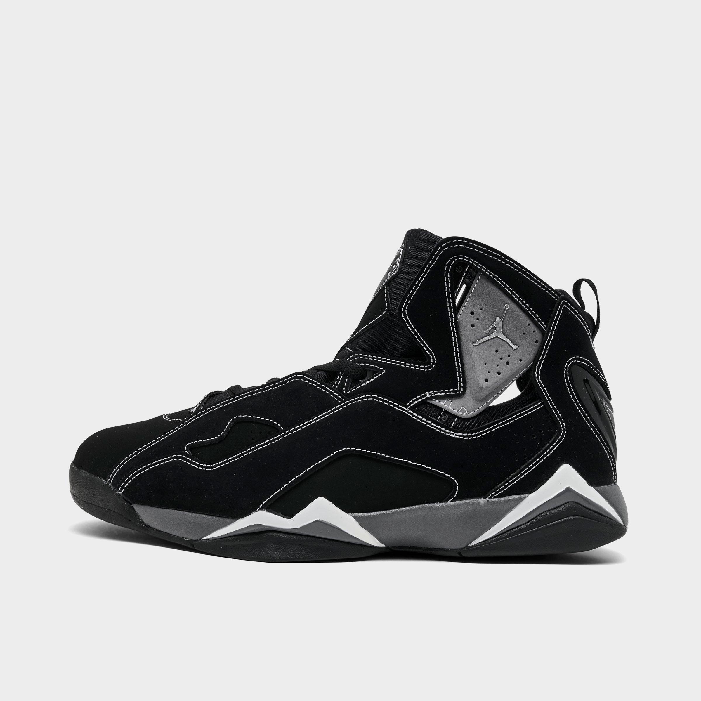 Jordan Men's True Flight Basketball Shoes in Black/Metallic Silver/Light Graphite Size: 7.5