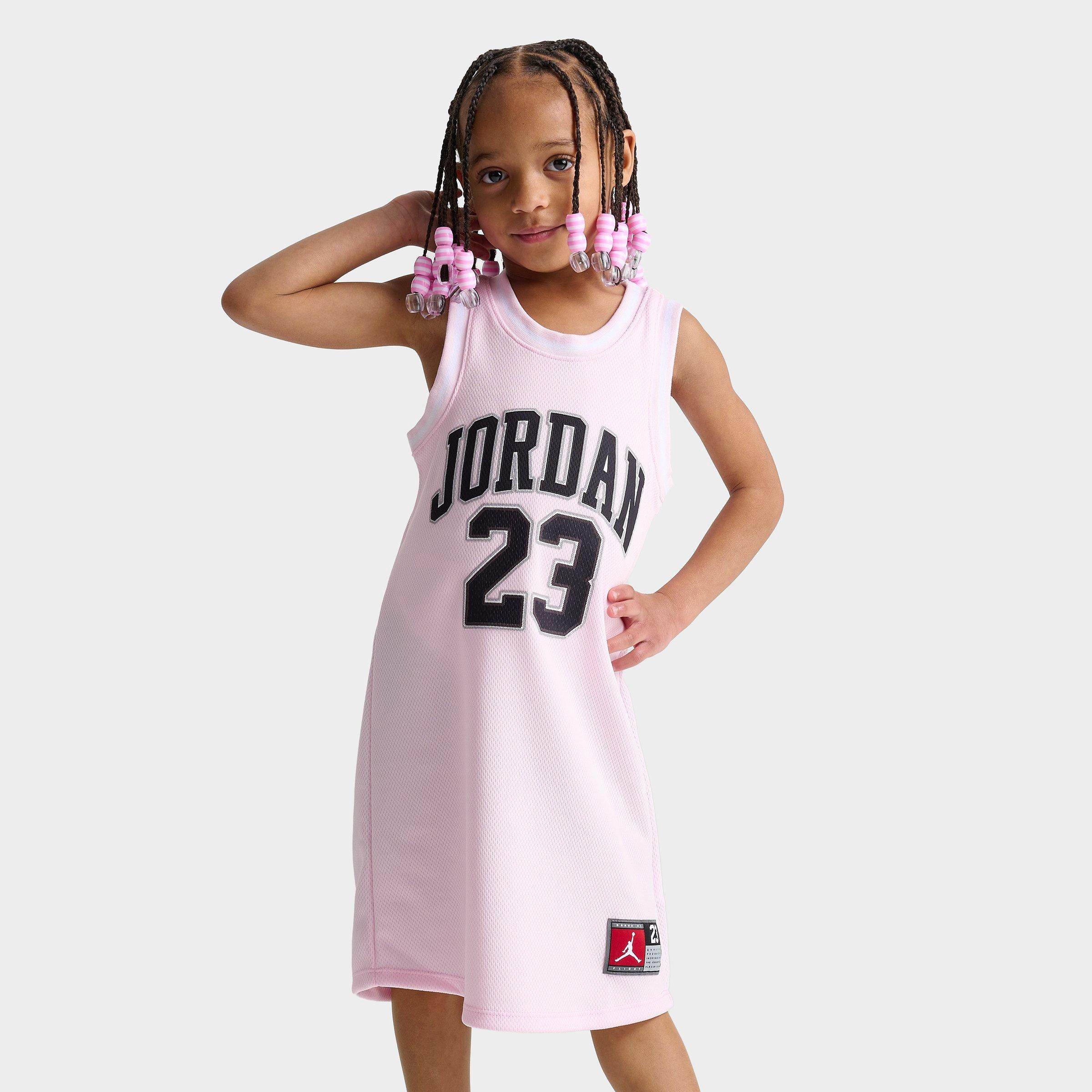 Jordan Girls Little Kids 23 Jersey Dress in Pink Foam Size: 6X
