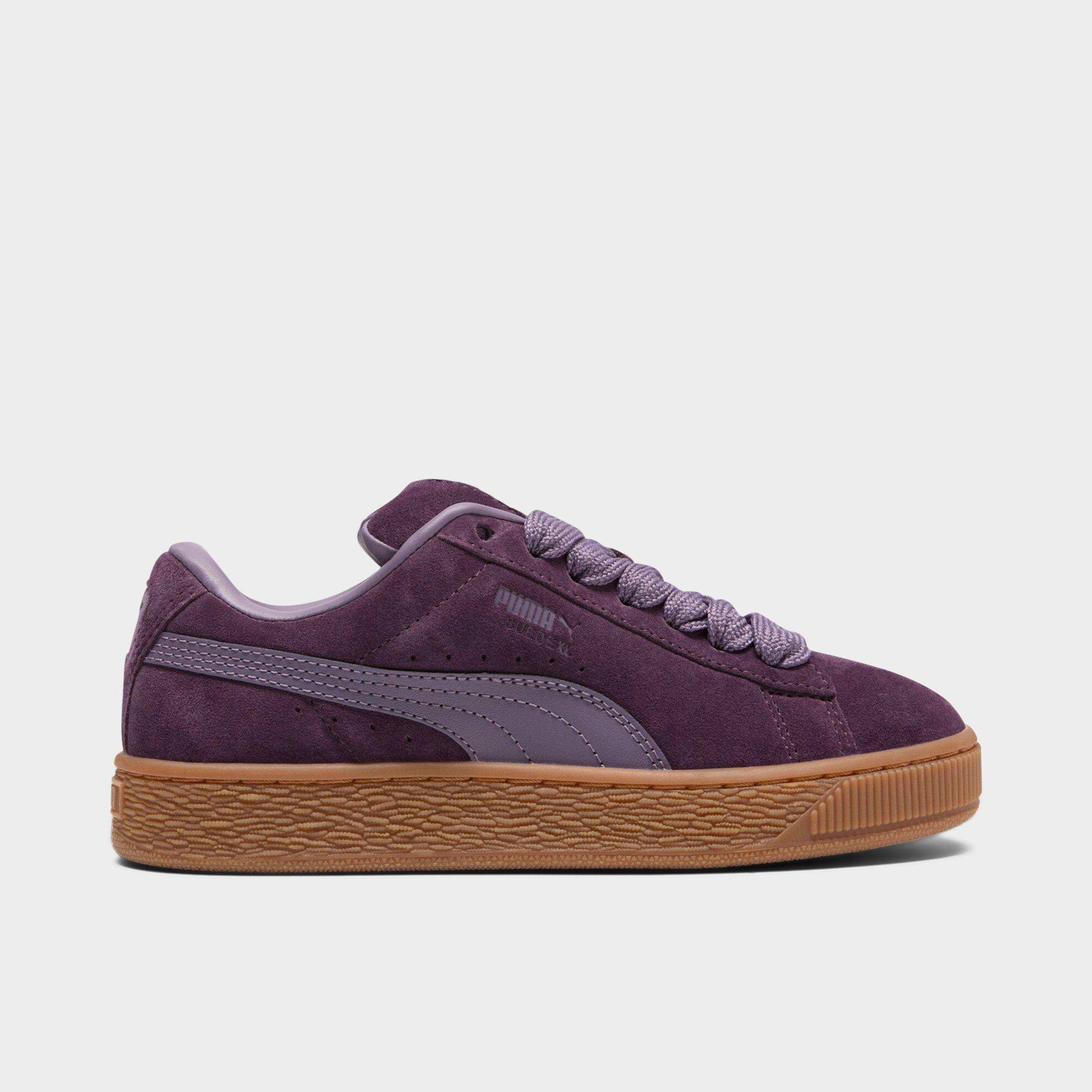 PUMA Big Kids Suede XL Skate Casual Shoes in Midnight Plum/Purple Charcoal Size: 4.0