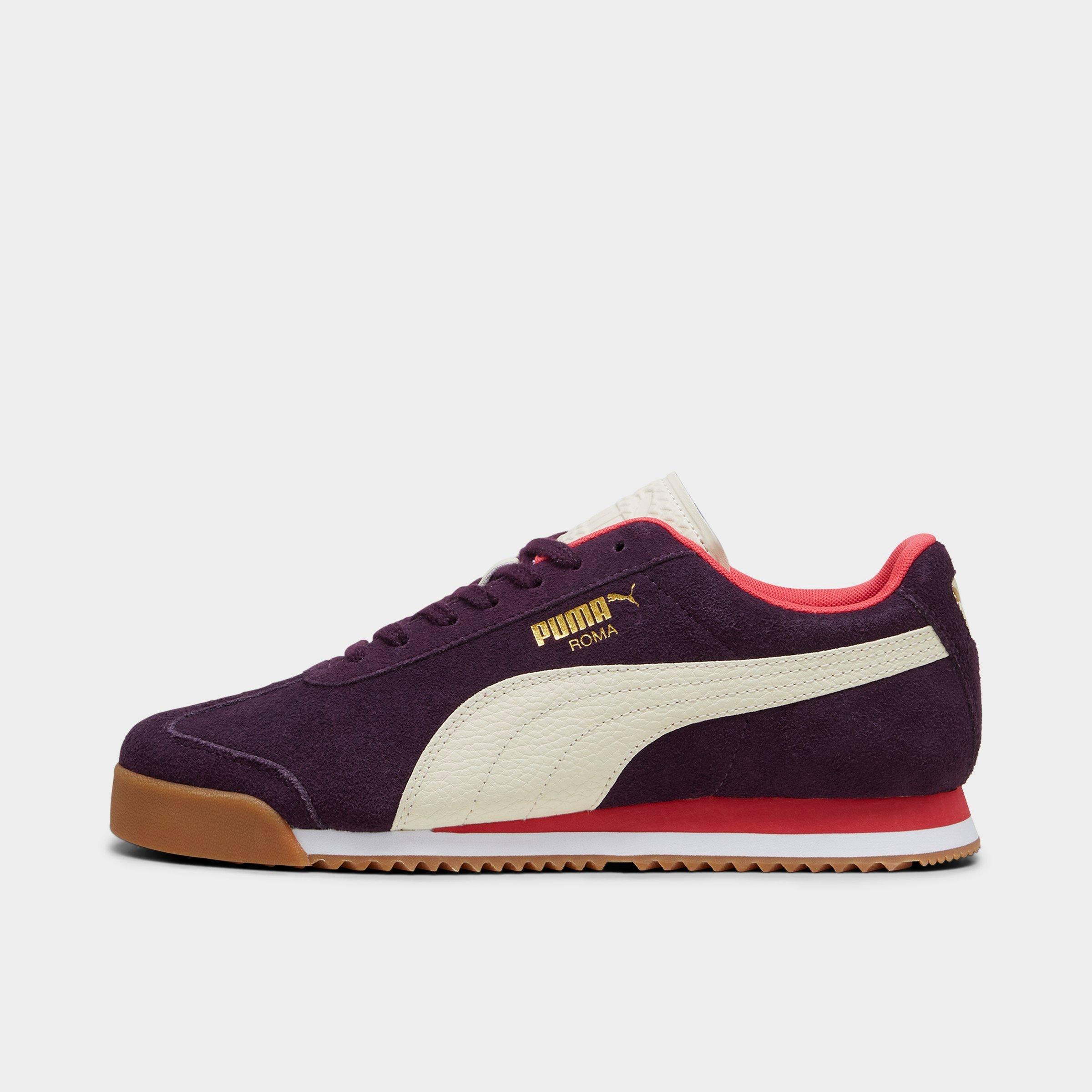 PUMA Men's Roma Suede Casual Shoes in Midnight Plum/Alpine Snow/Gum Size: 8.5