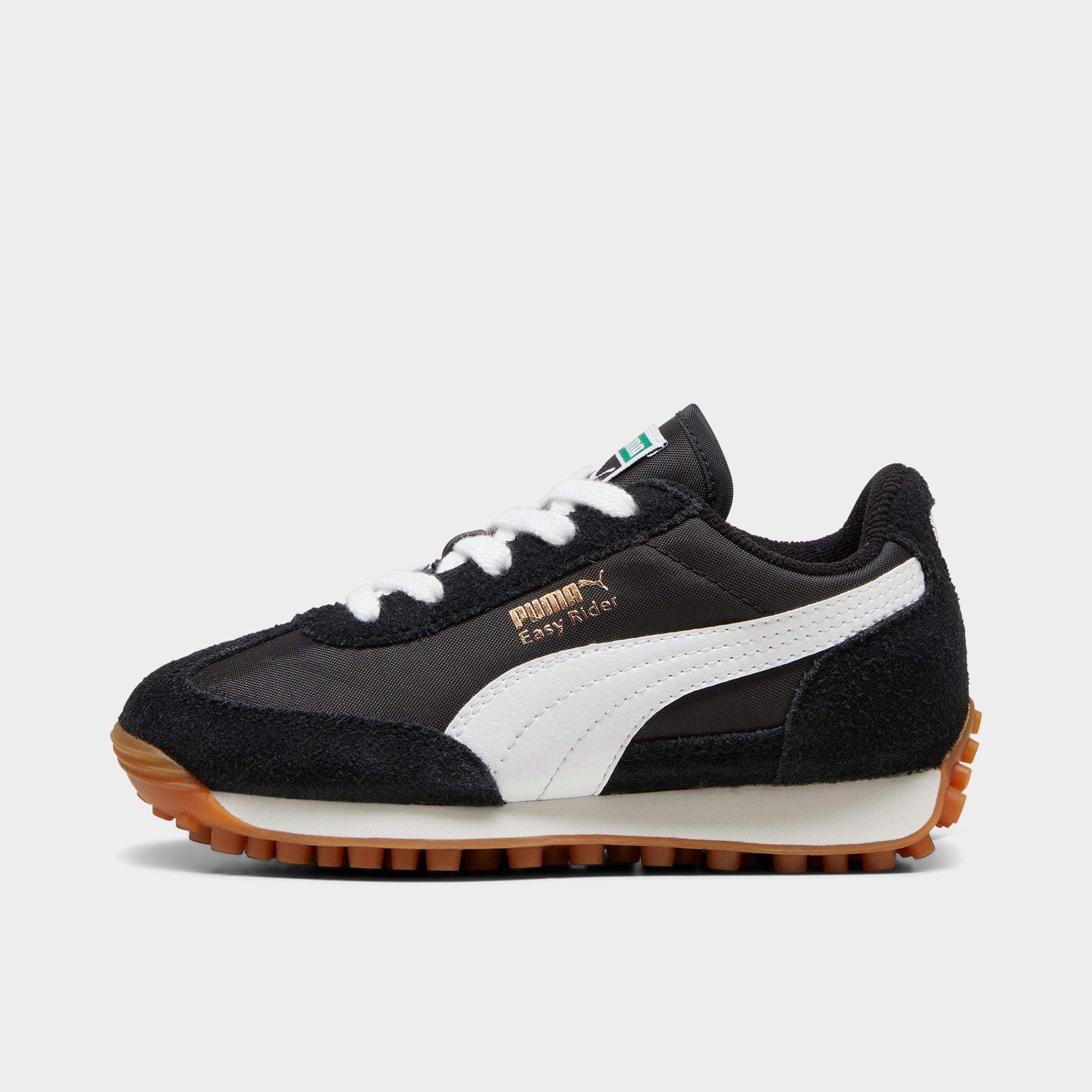 PUMA Little Kids Easy Rider Vintage Casual Shoes in Black/White Size: 3.0