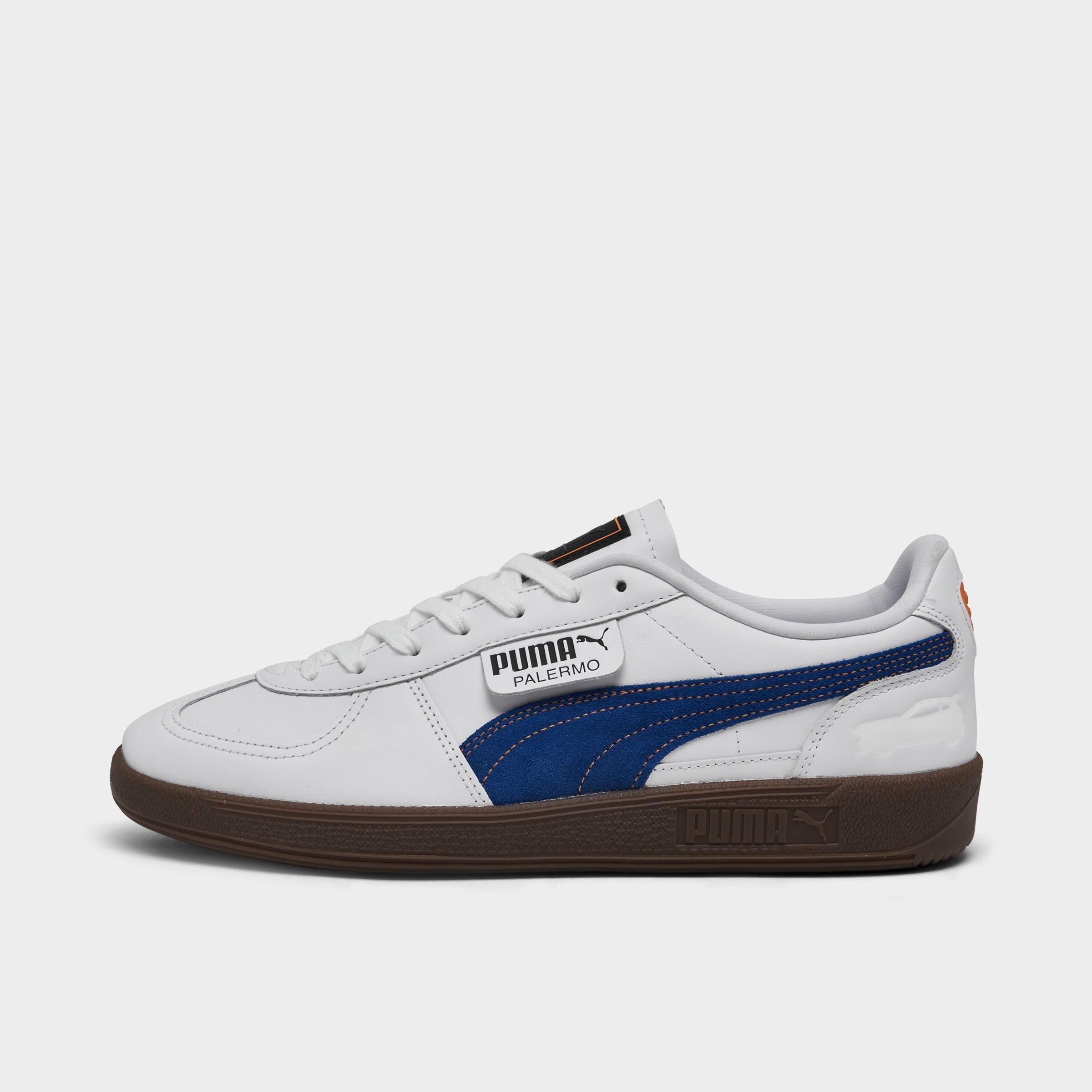 PUMA Men's x Rocket League Palermo Leather Low Casual Shoes in Puma White/Blue/Gum Size: 11.0