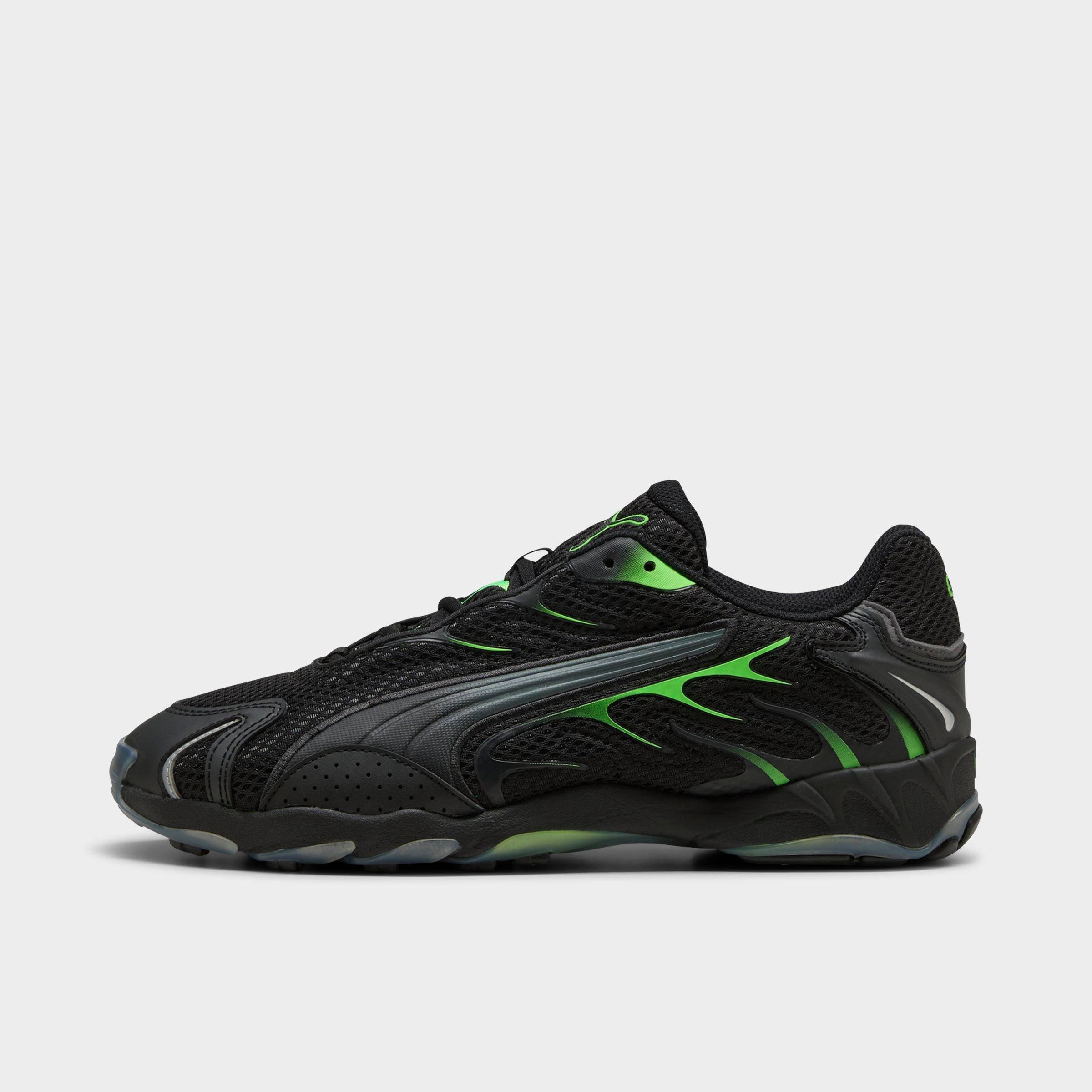 PUMA Men's Inhale Casual Shoes in Puma Black/Green Glare Size: 7.5