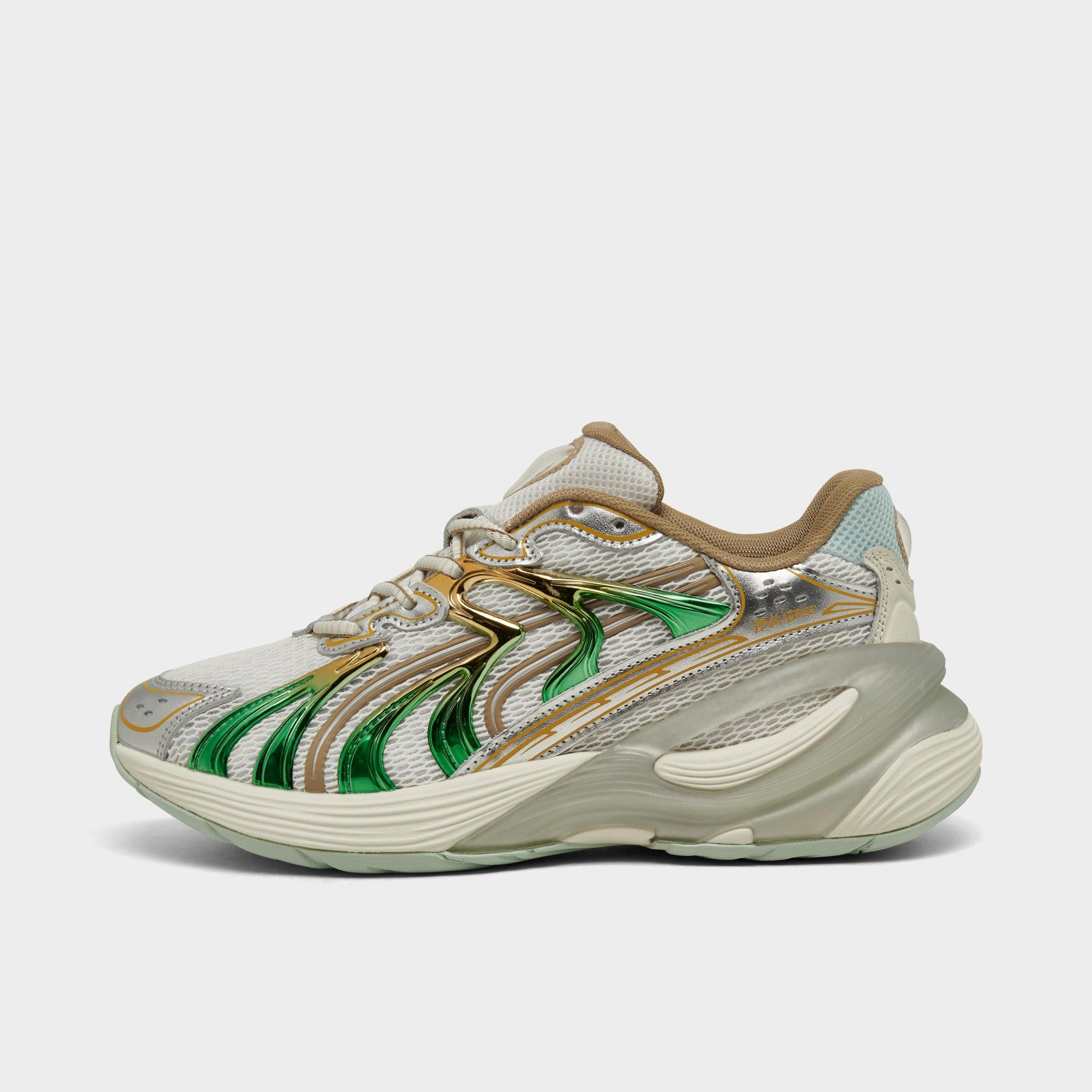 PUMA Women's Inverse Shimmer Casual Shoes in Warm White/Archive Gold Size: 7.5
