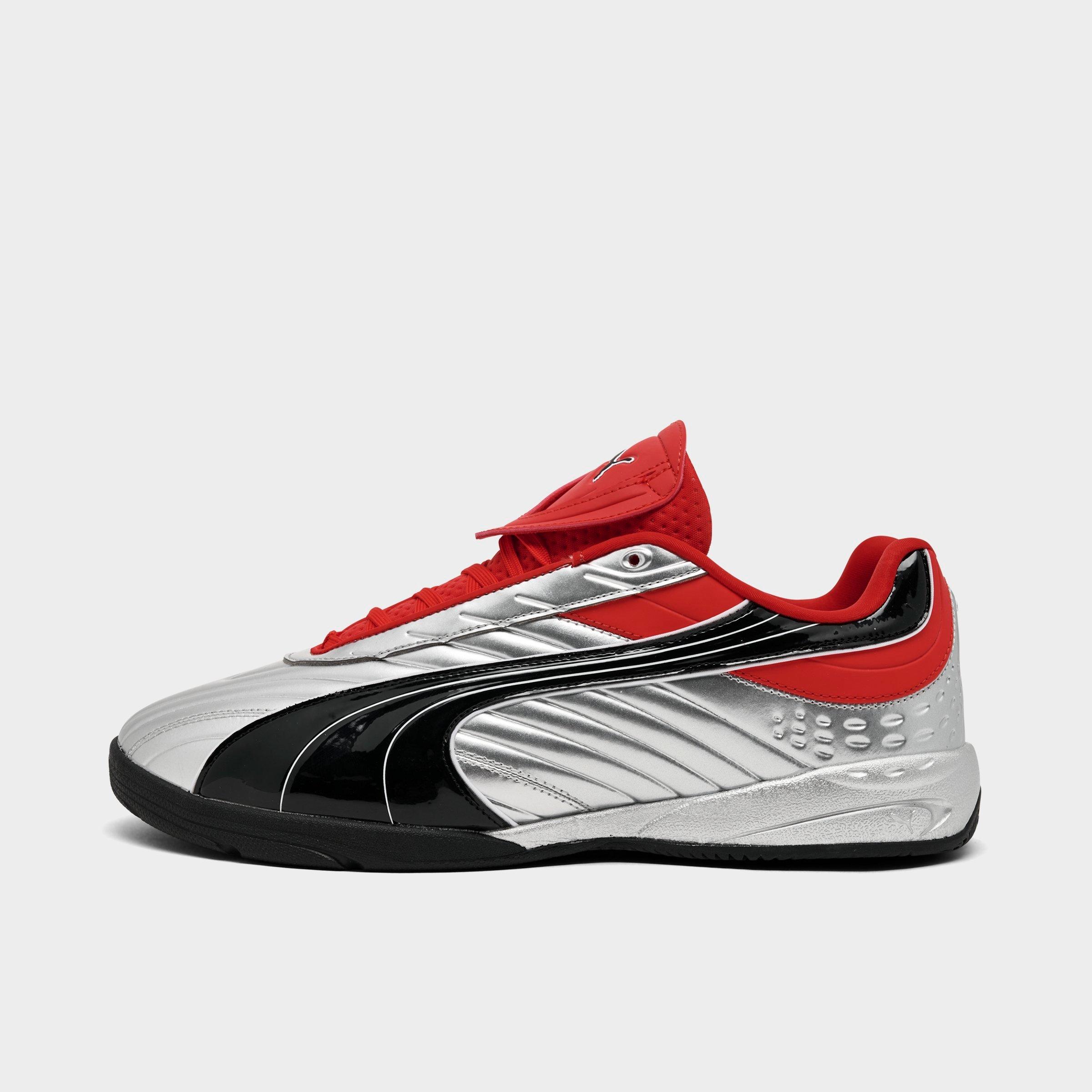 PUMA Men's V-S2 Goalgetter Casual Shoes in Puma Silver/For All Time Red Size: 7.5