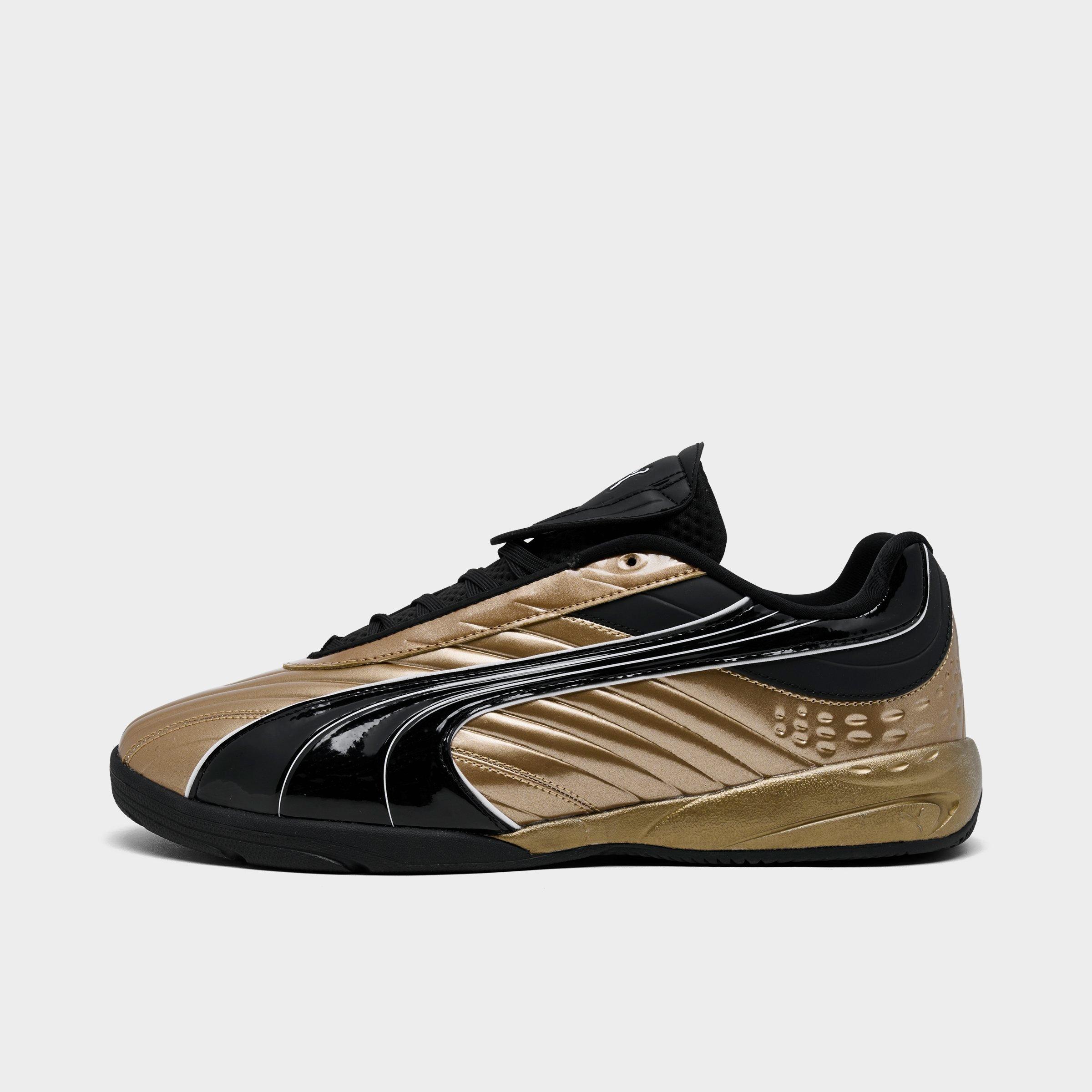 PUMA Men's V-S2 Goalgetter Casual Shoes in Gold/Puma Black Size: 7.5