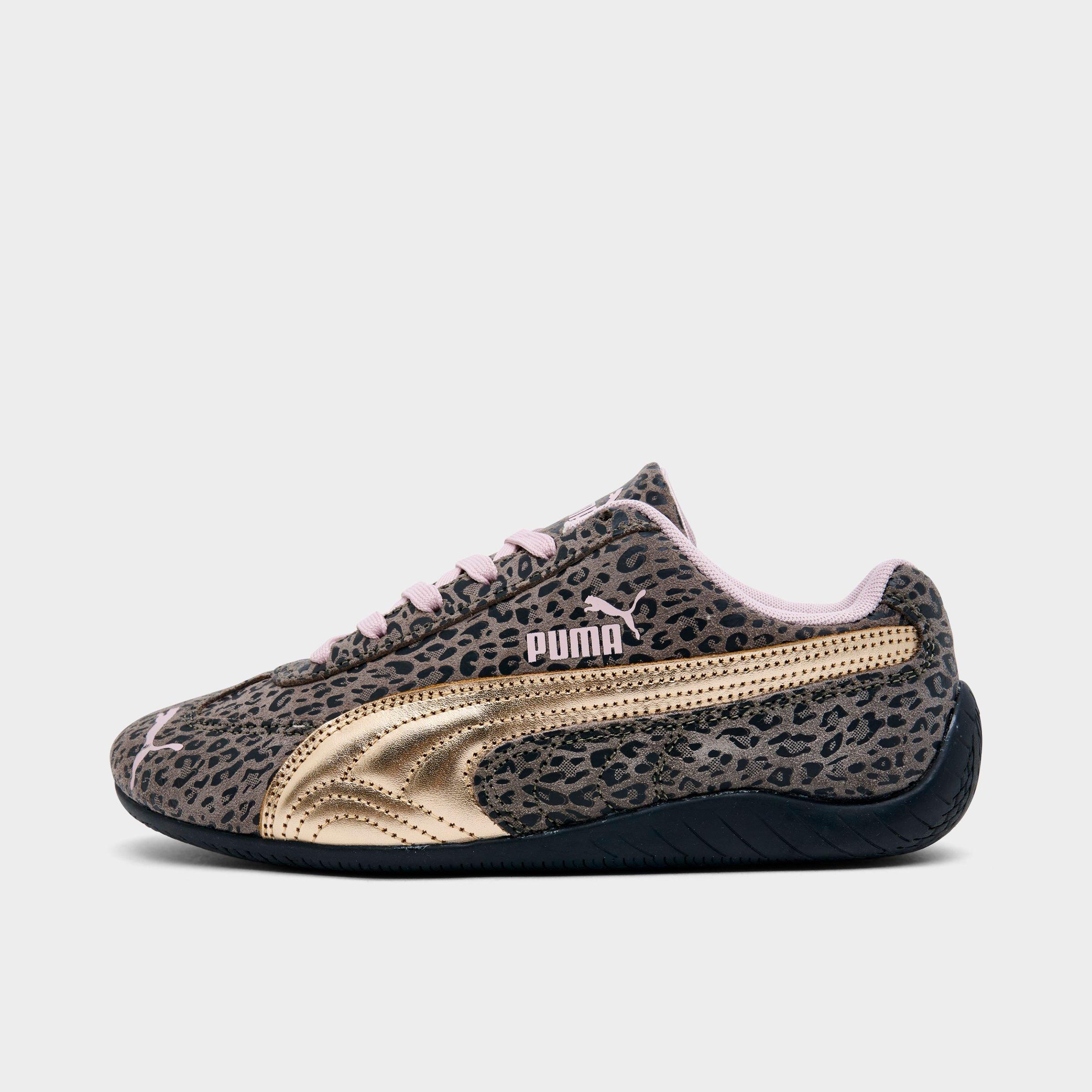 PUMA Girls Big Kids Speedcat LeoGirl Casual Shoes in Matte Bronze/PUMA Gold Size: 4.0
