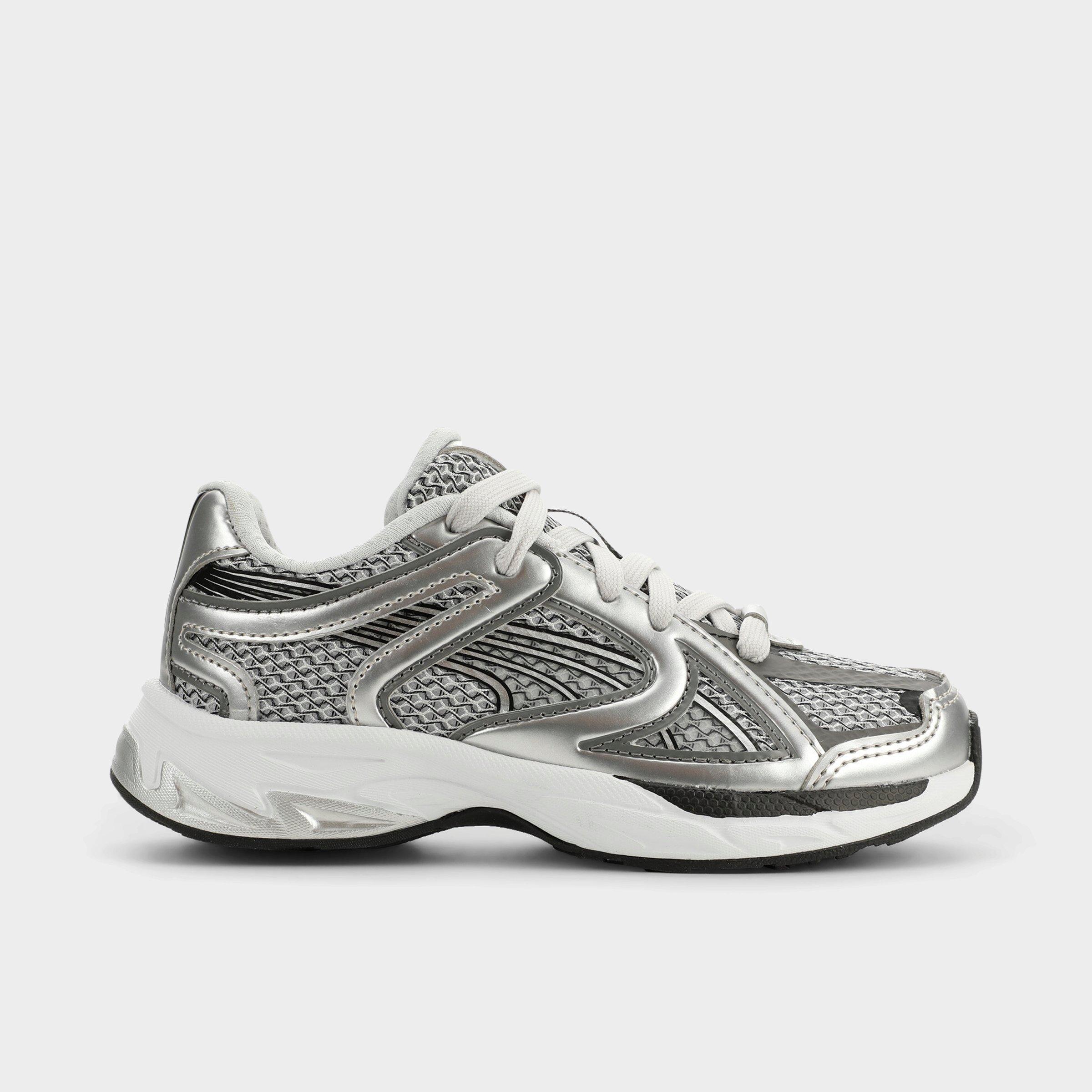 PUMA Little Kids SkyJet Prisco Casual Shoes in Puma Silver/Puma Black/Glacial Gray Size: 2.0