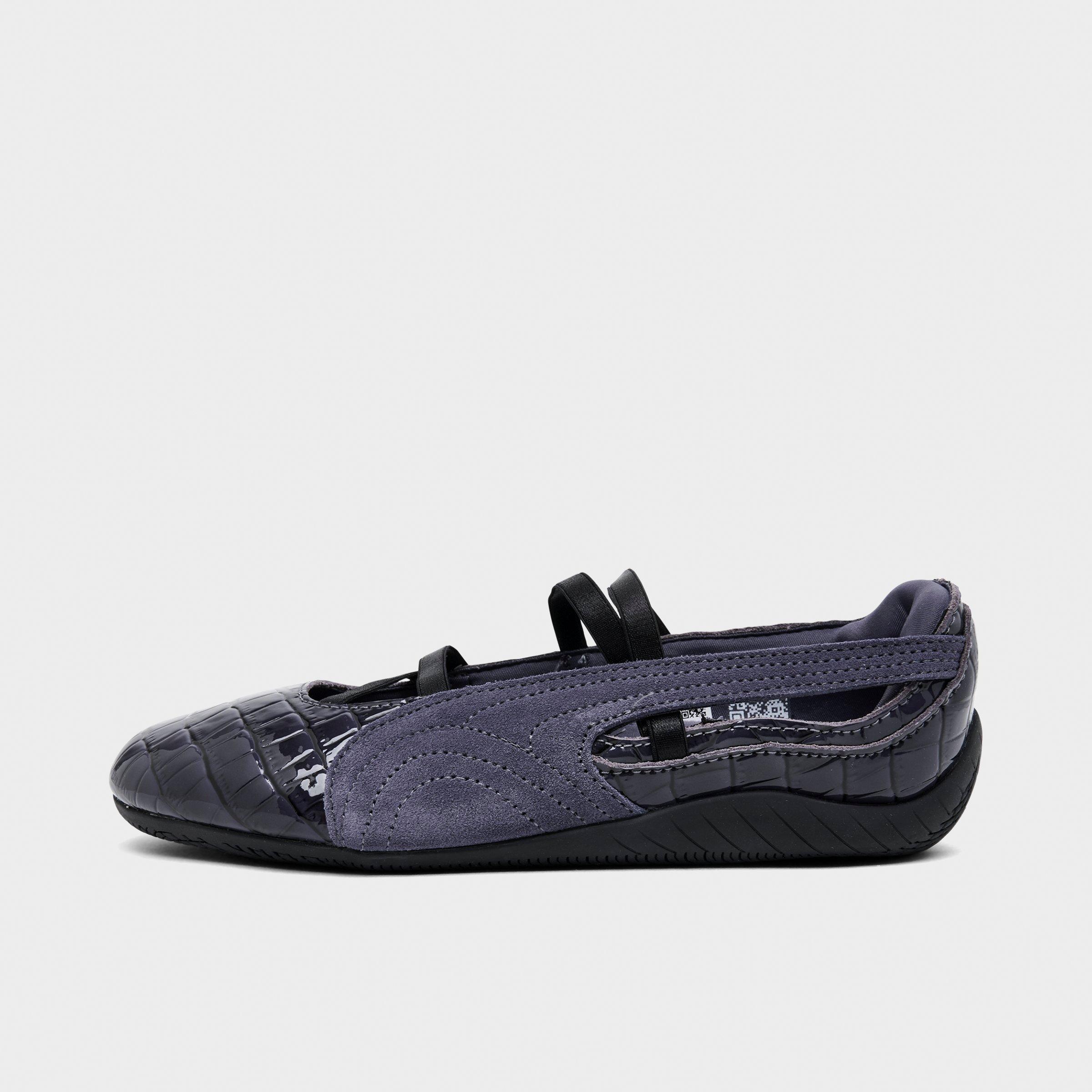 PUMA Women's Speedcat Croc-Texture Ballet Shoes in Inky Depths/PUMA Black Size: 7.5
