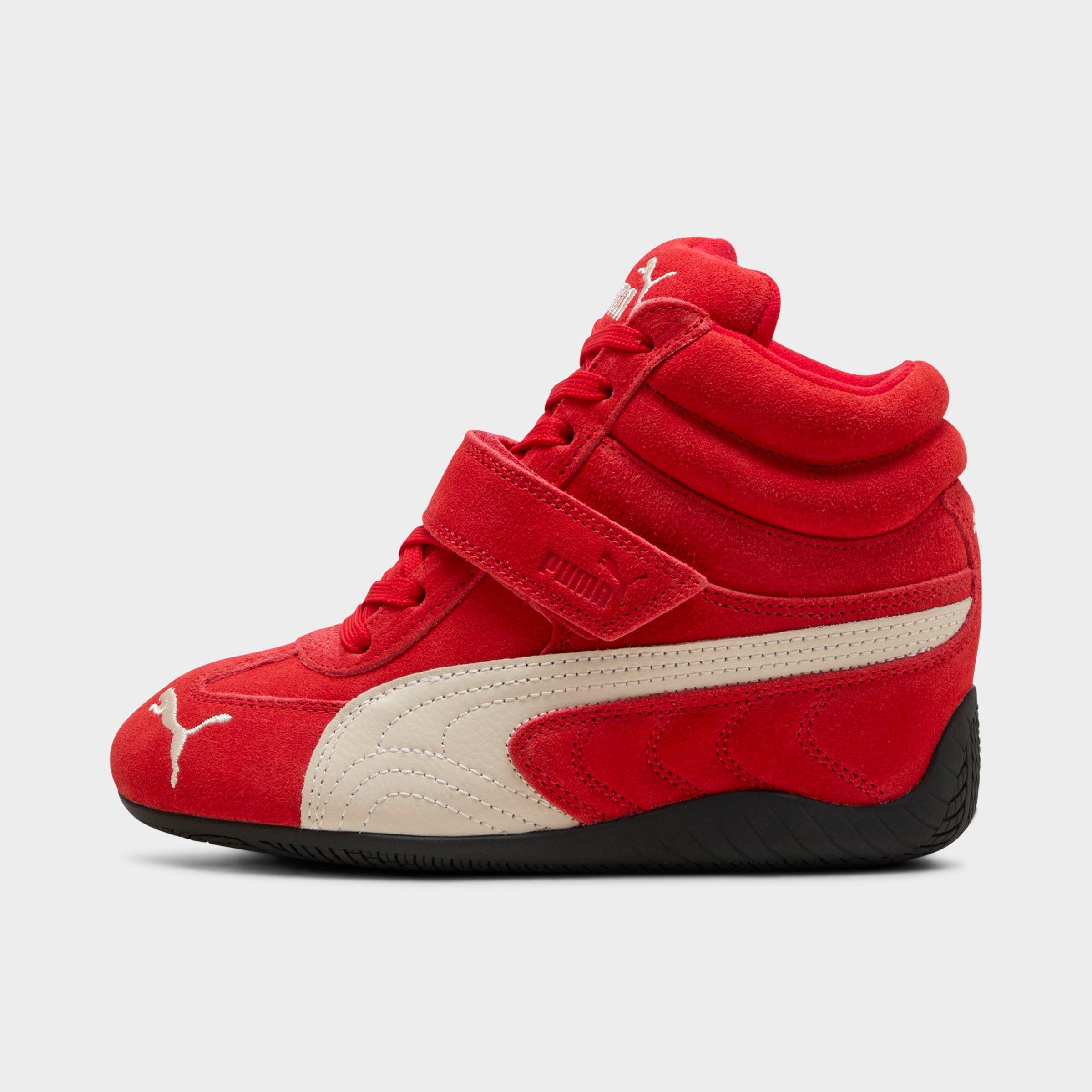 PUMA Girls Big Kids Speedcat Wedge OG Casual Shoes in For All Time Red/Alpine Snow Size: 4.5