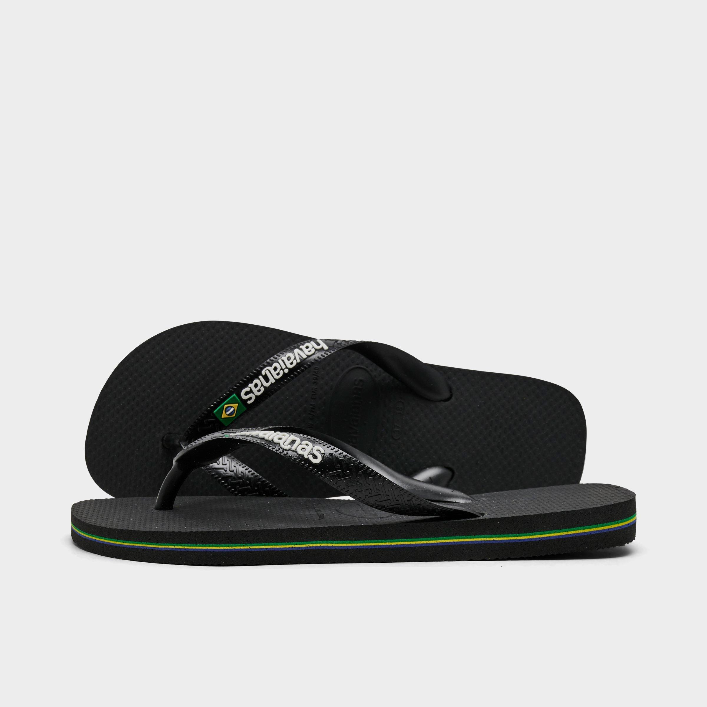 Havaianas Womens Brasil Logo Flip-Flop Sandals in Black Size: 6.0