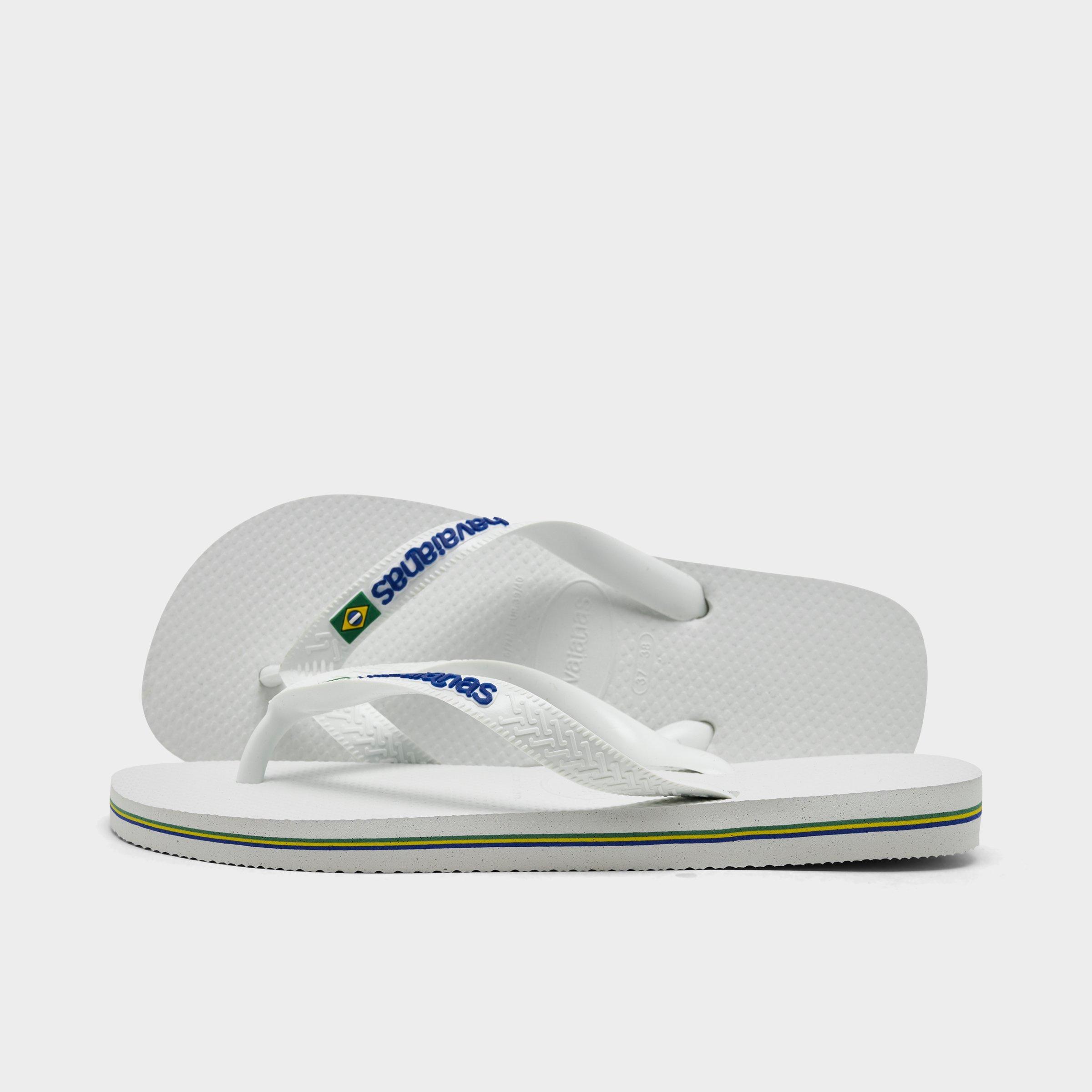 Havaianas Womens Brasil Logo Flip-Flop Sandals in White Size: 9/10