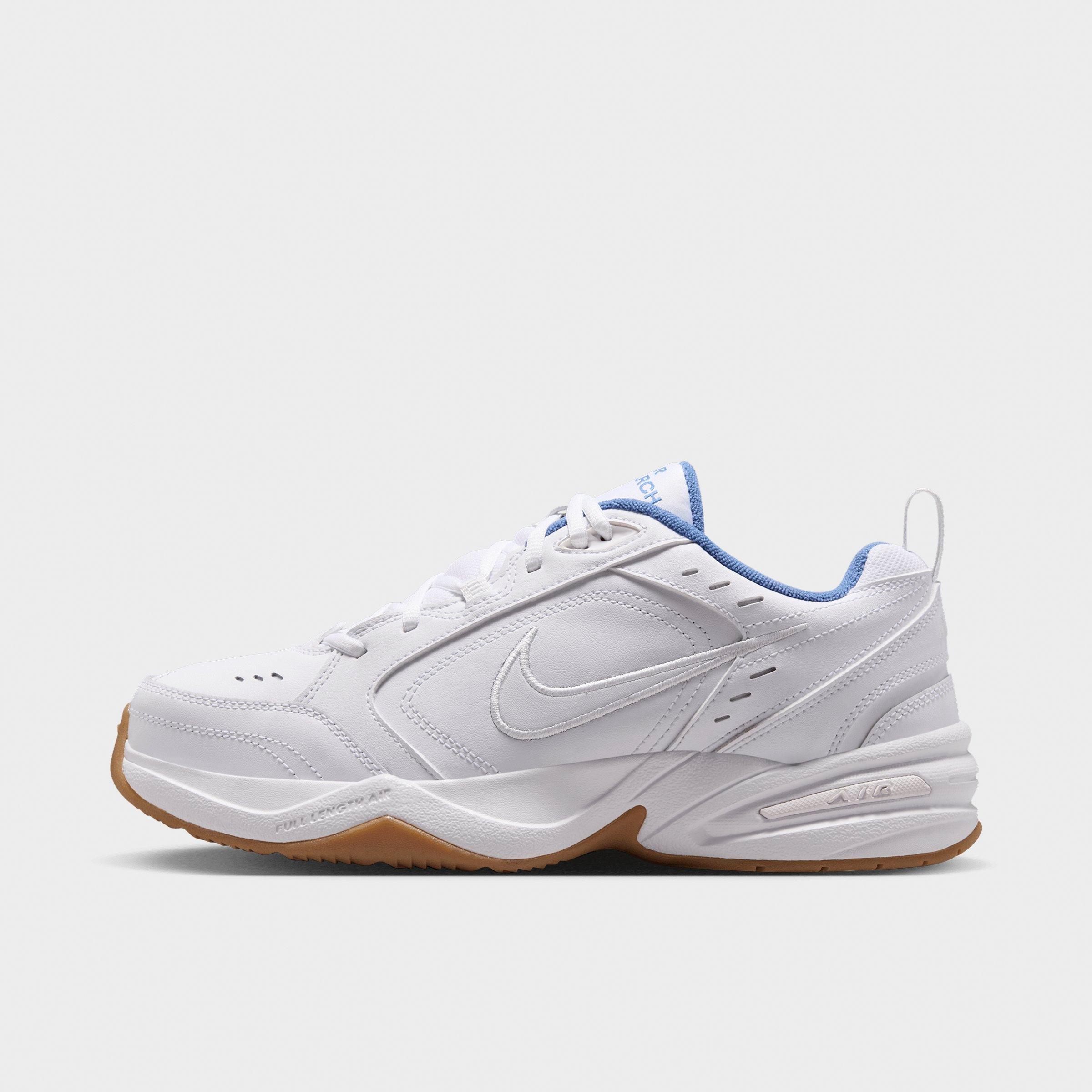 Nike Men's Air Monarch IV Casual Shoes in White/Indigo Storm/Gum Light Brown Size: 12.0