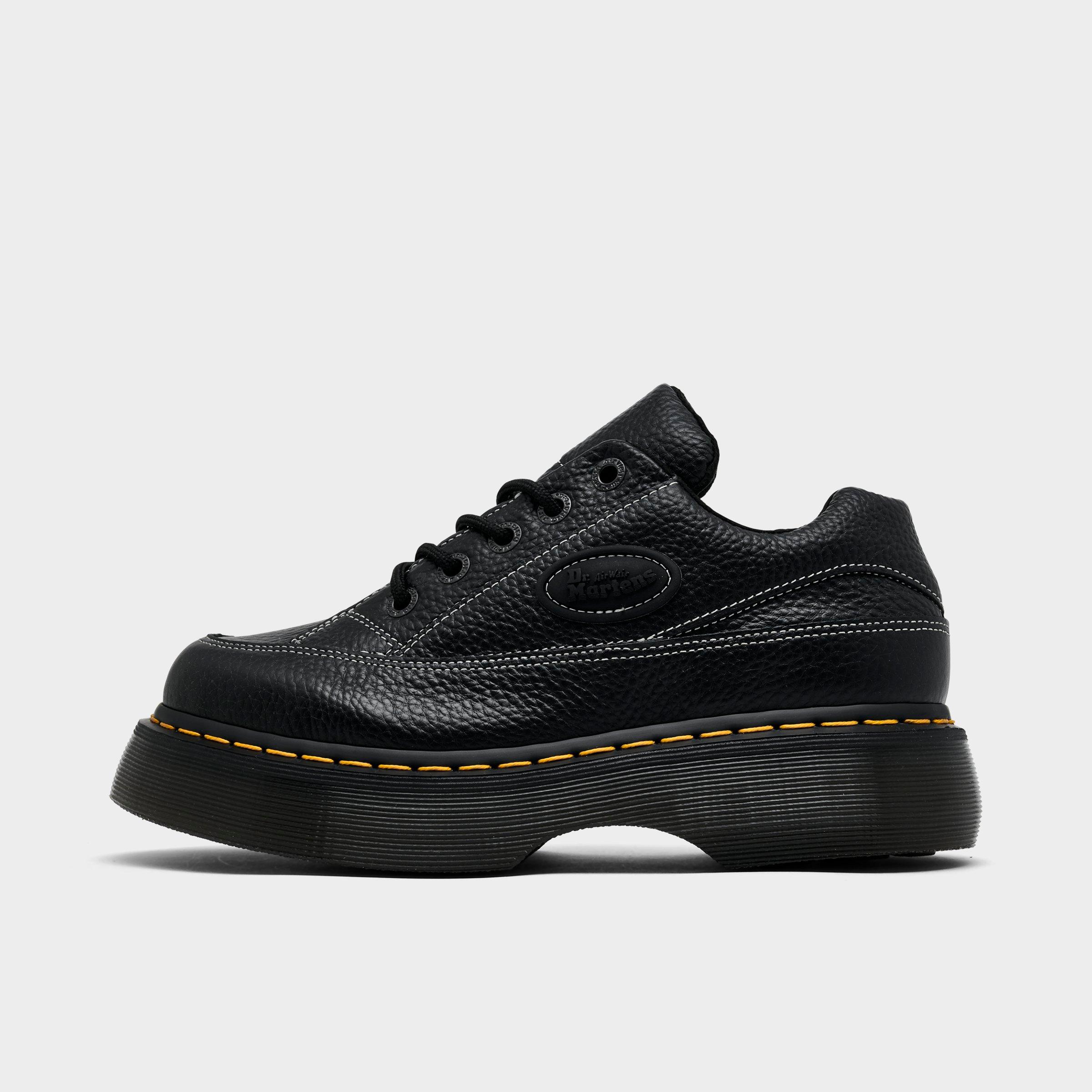 Dr. Martens Women's Buzz 5-Eye Milled Nappa Leather Casual Shoes in Black Milled Nappa Size: 6.0
