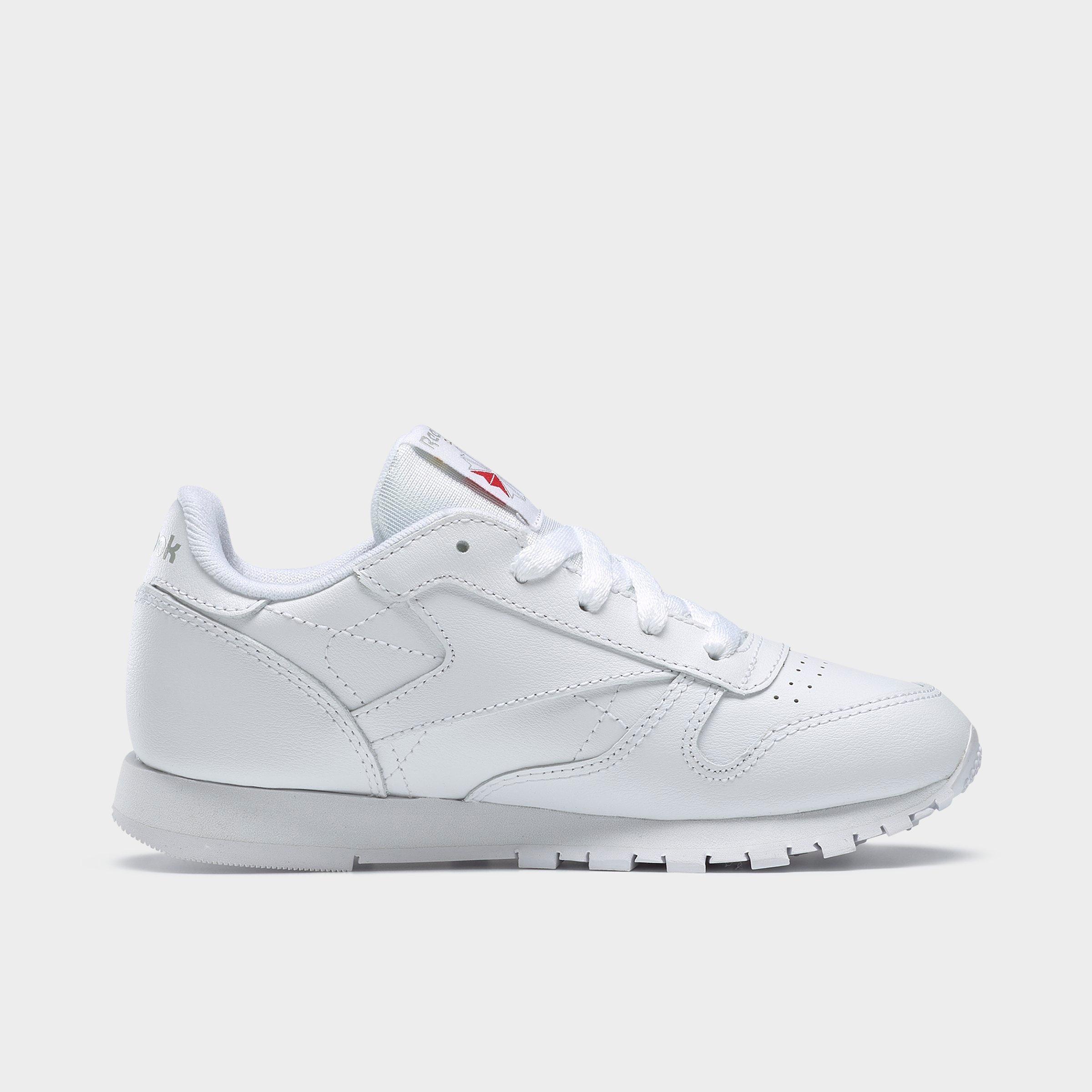 Reebok Little Kids Classic Leather Casual Shoes in White Size: 1.0