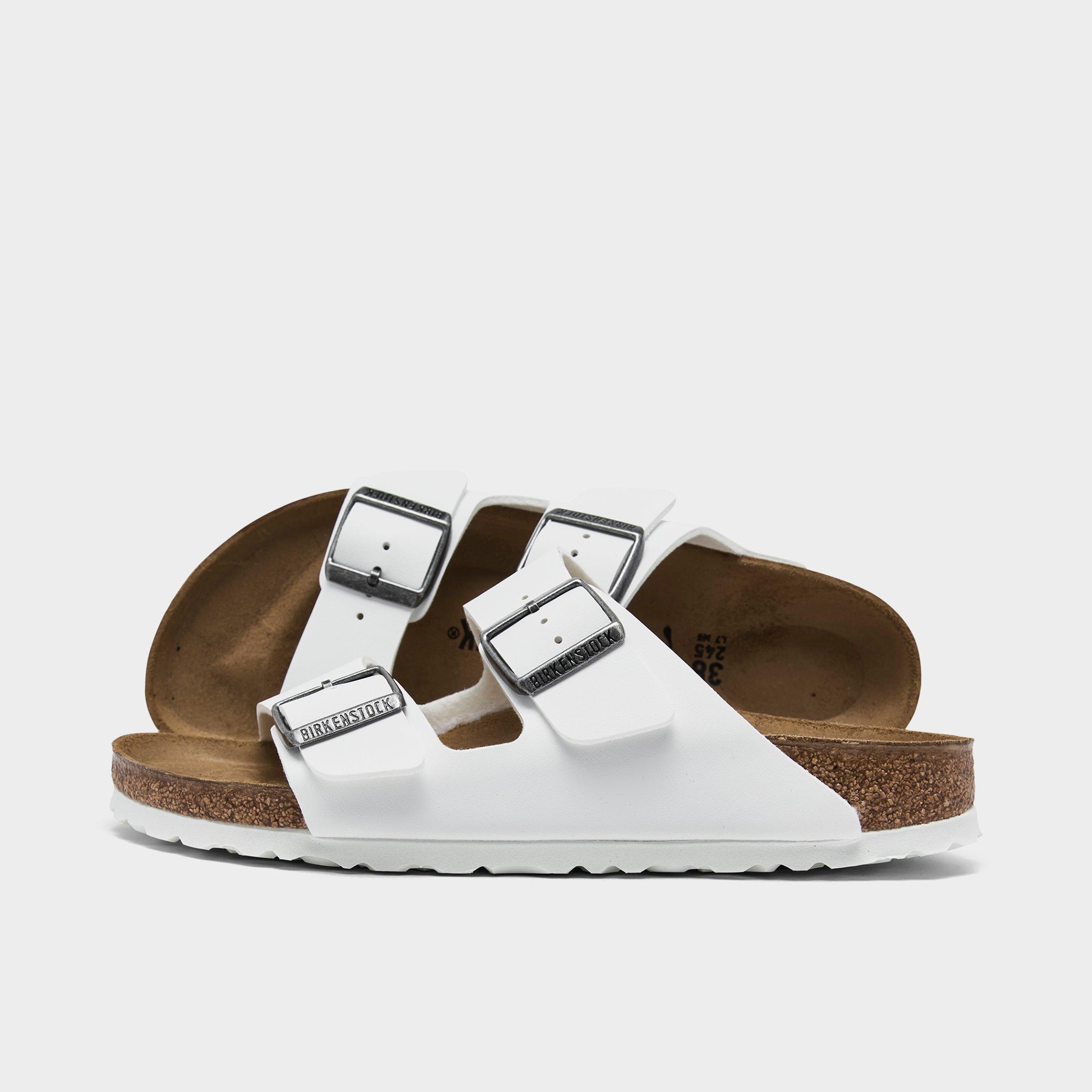 Birkenstock Women's Arizona Birkibuc Sandals (Big Kids Sizes Available) in White Size: 10.0