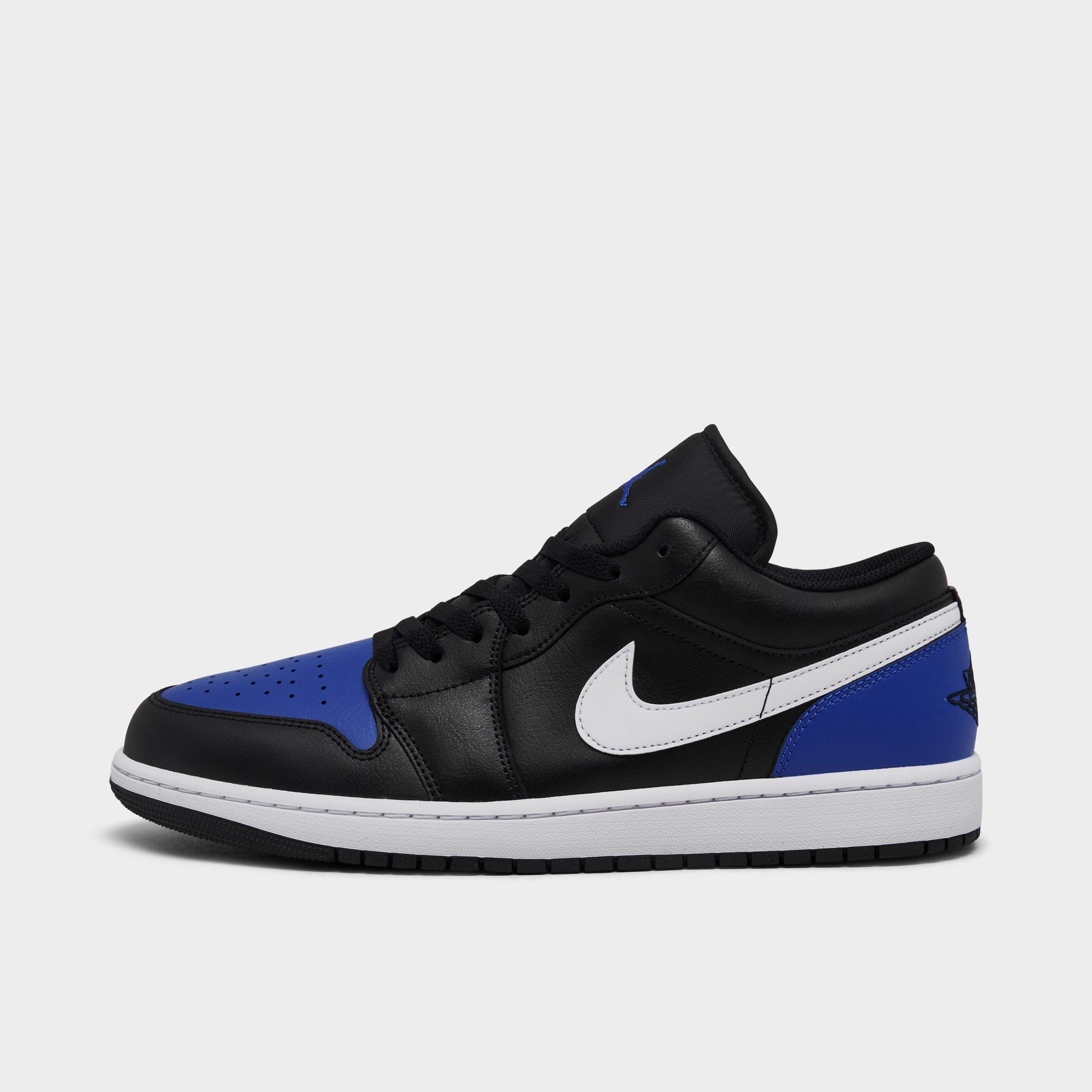 Jordan Men's Air Retro 1 Low Casual Shoes in Black/Game Royal/White Size: 11.5