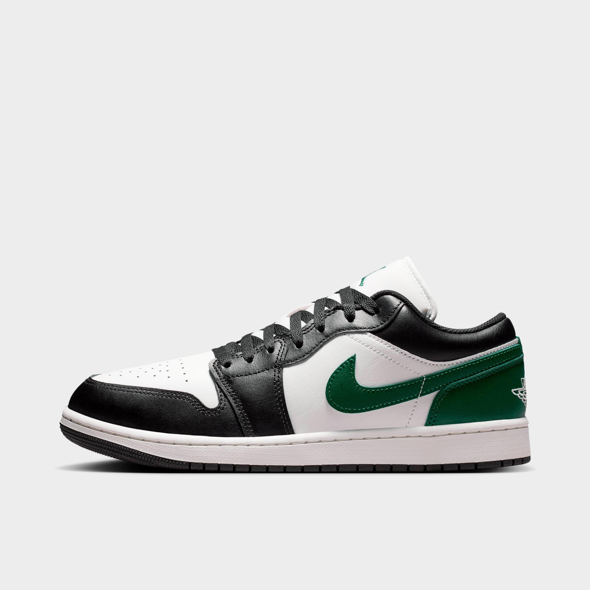 Jordan Men's Air Retro 1 Low Casual Shoes in Black/Gorge Green/Summit White Size: 9.0