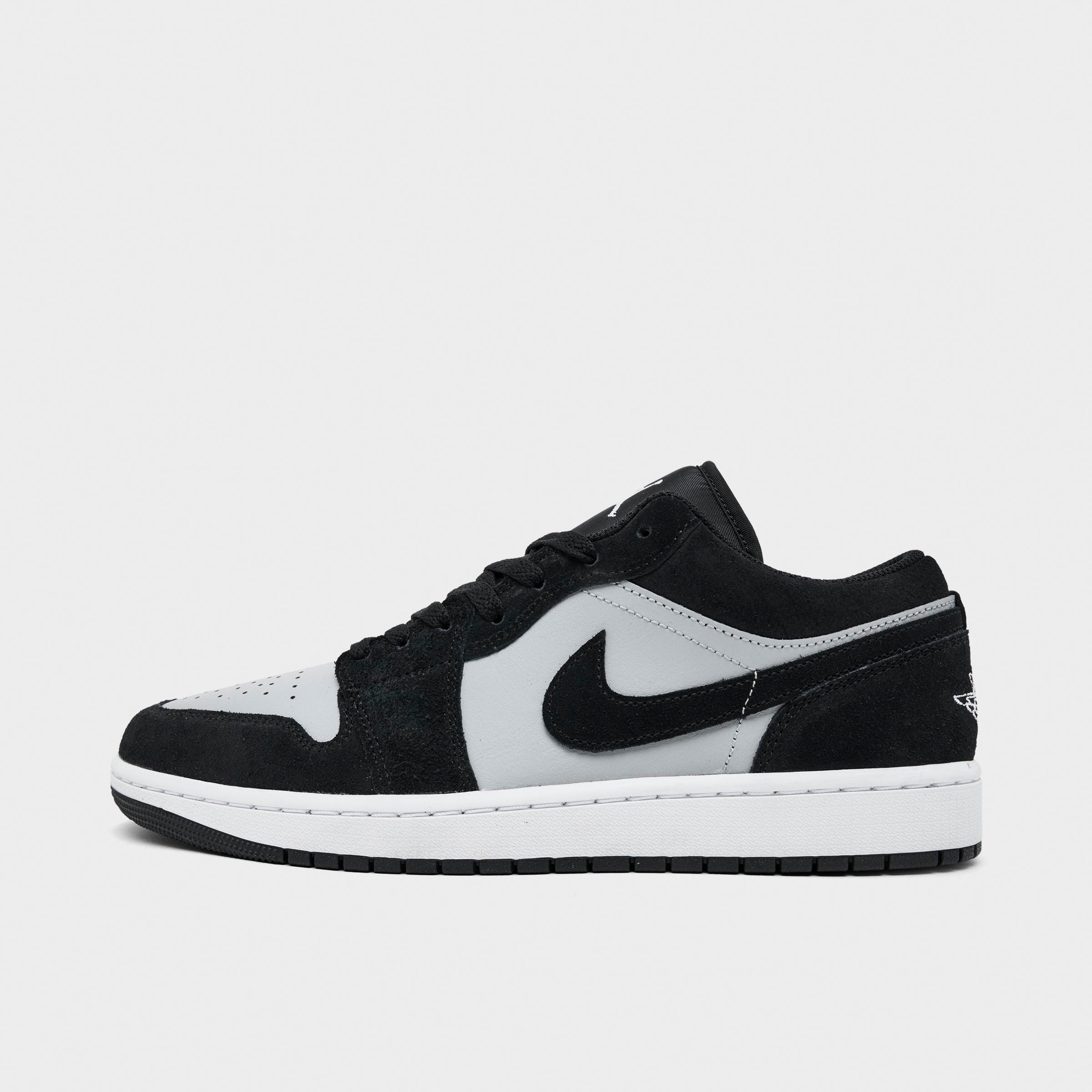 Jordan Men's Air Retro 1 Low Casual Shoes in Black/Light Smoke Grey/White Size: 12.0