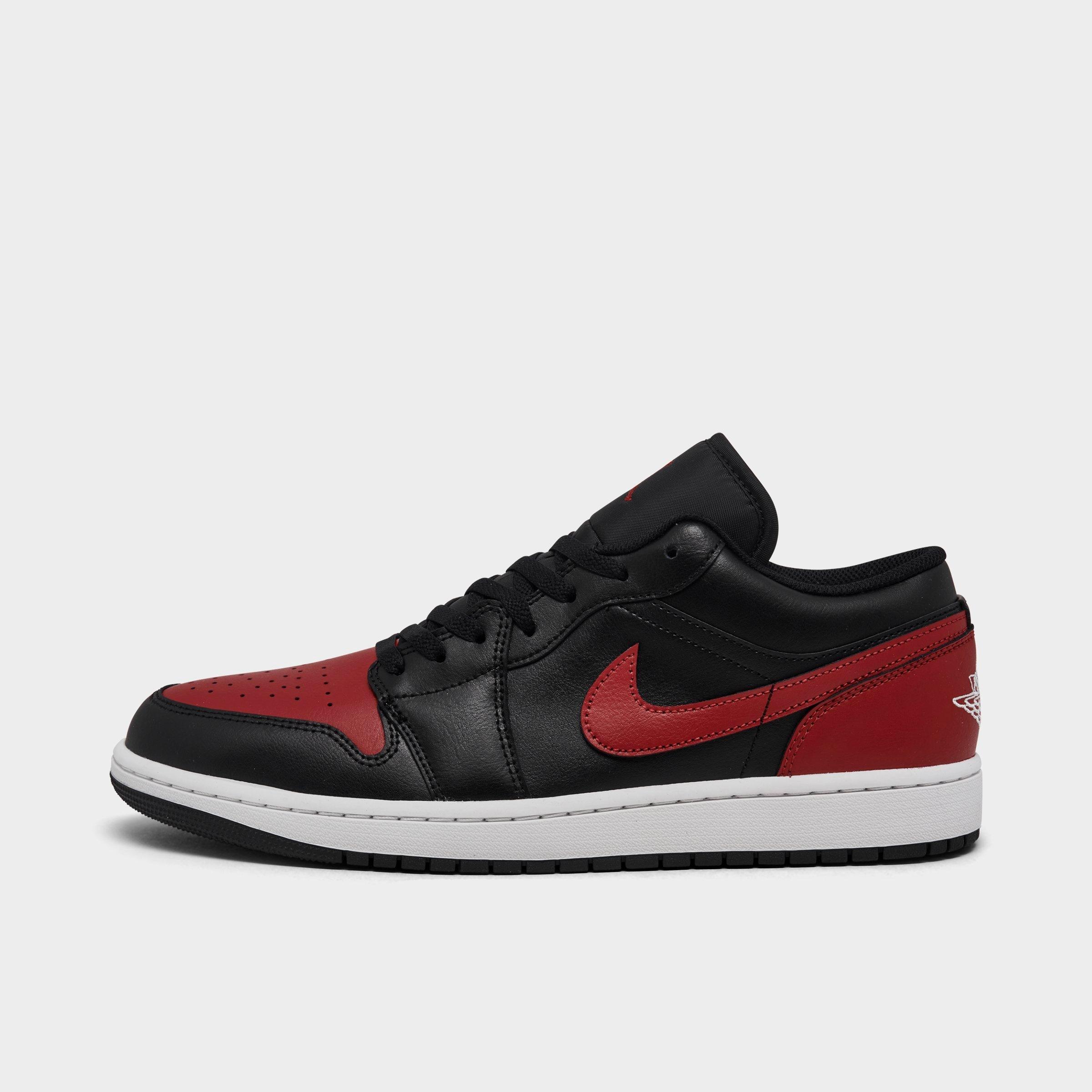 Jordan Men's Air Retro 1 Low Casual Shoes in Black/Varsity Red/Summit White Size: 8.5