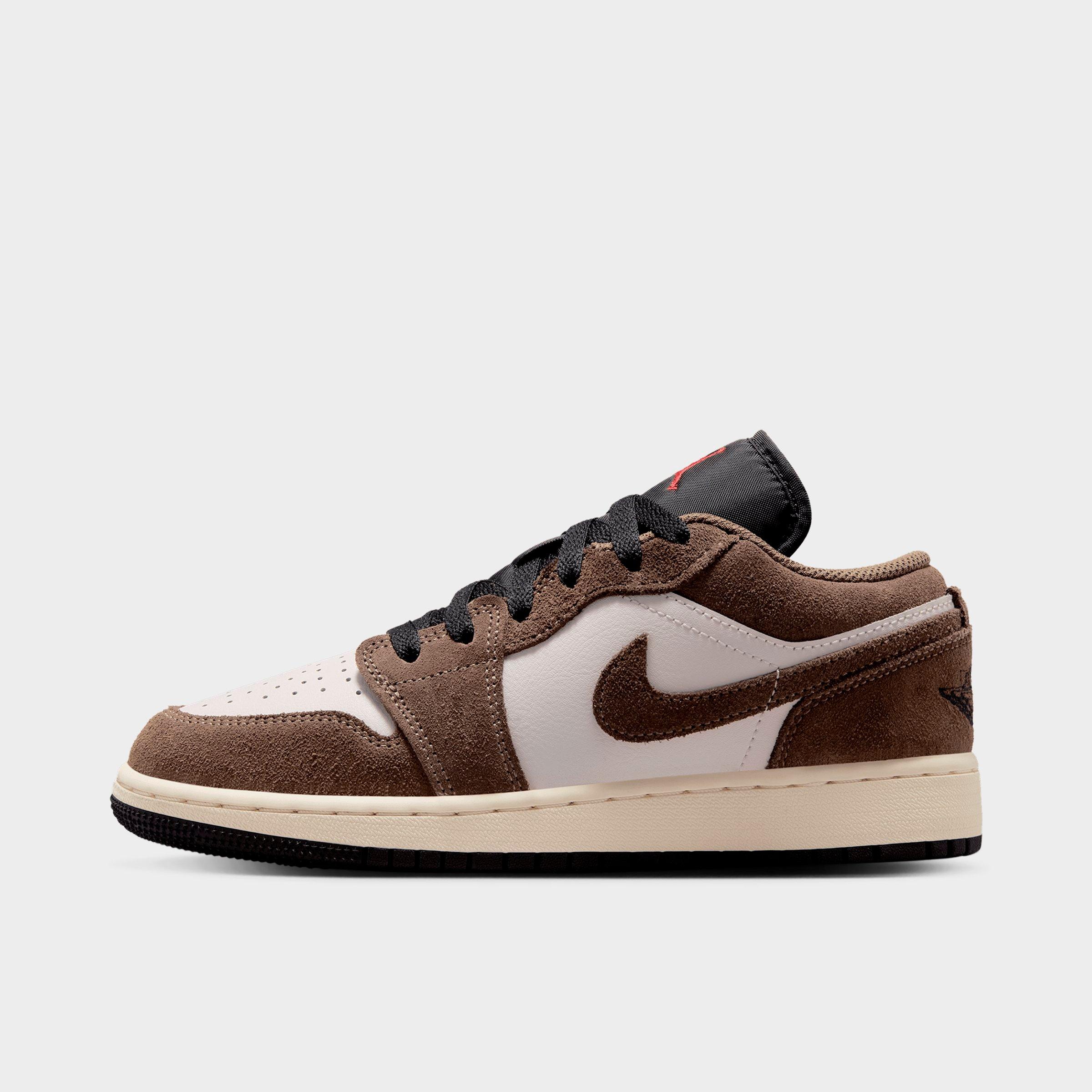 Jordan Big Kids Air Retro 1 Low Casual Shoes in Palomino/Black/Phantom Size: 4.0