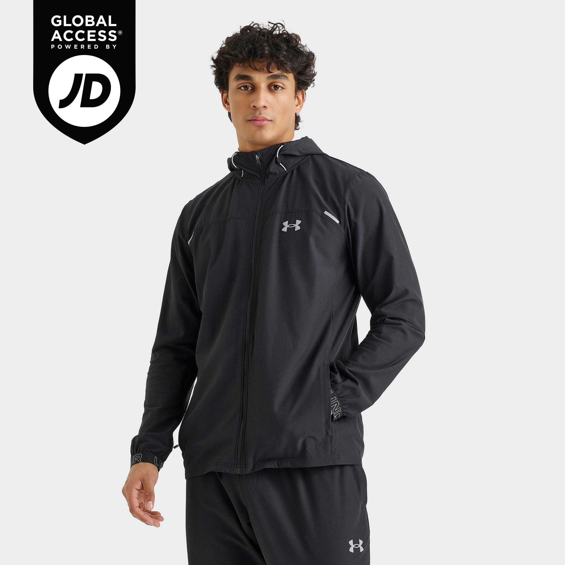 Under Armour Men's Vanish Reflective Woven Utility Jacket in Black/Steel Size: Large
