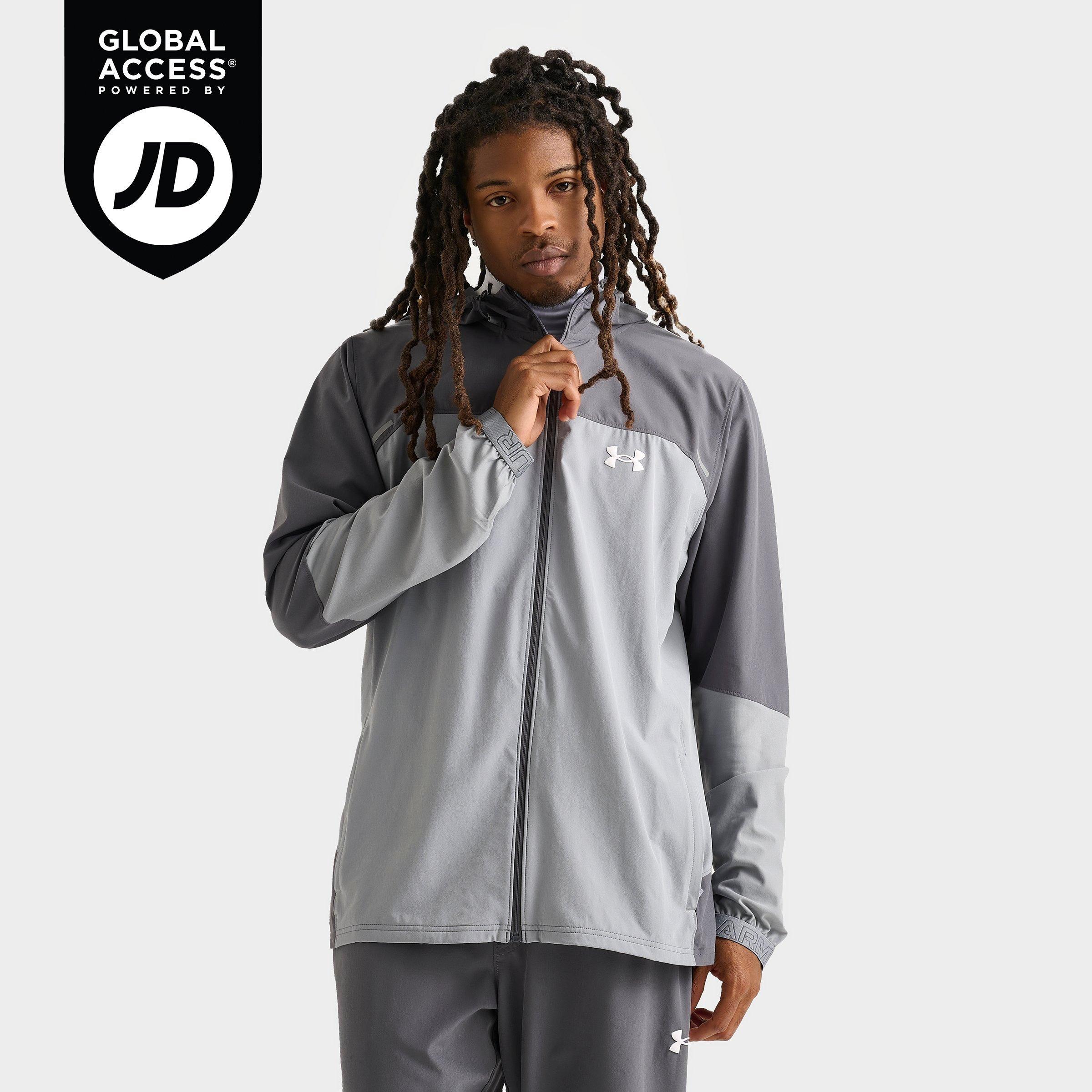 Under Armour Men's Vanish Reflective Woven Utility Jacket in Castlerock/Steel/Castlerock Size: Medium