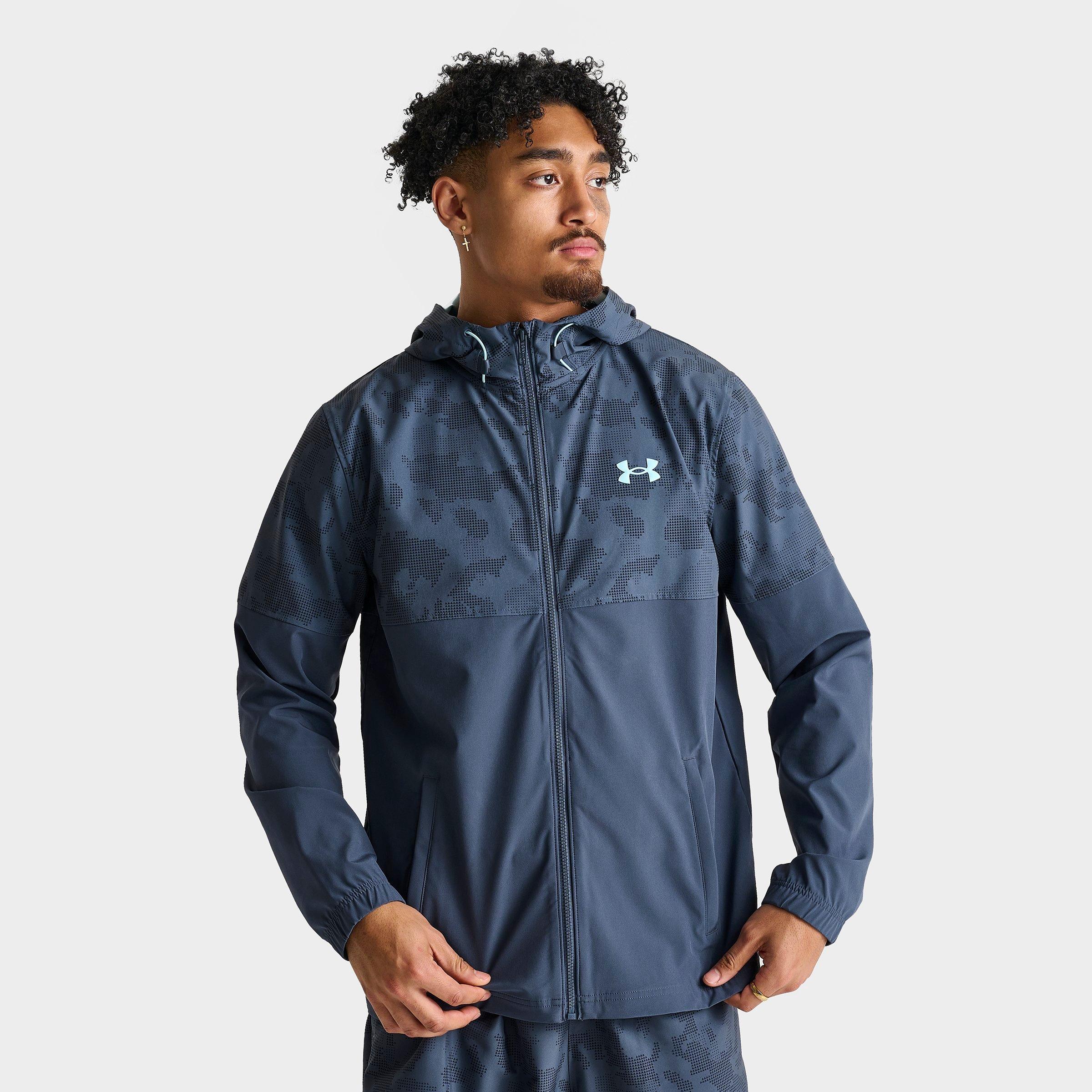 Under Armour Men's Woven Printed Jacket in Blue/Digital Camo Size: Small