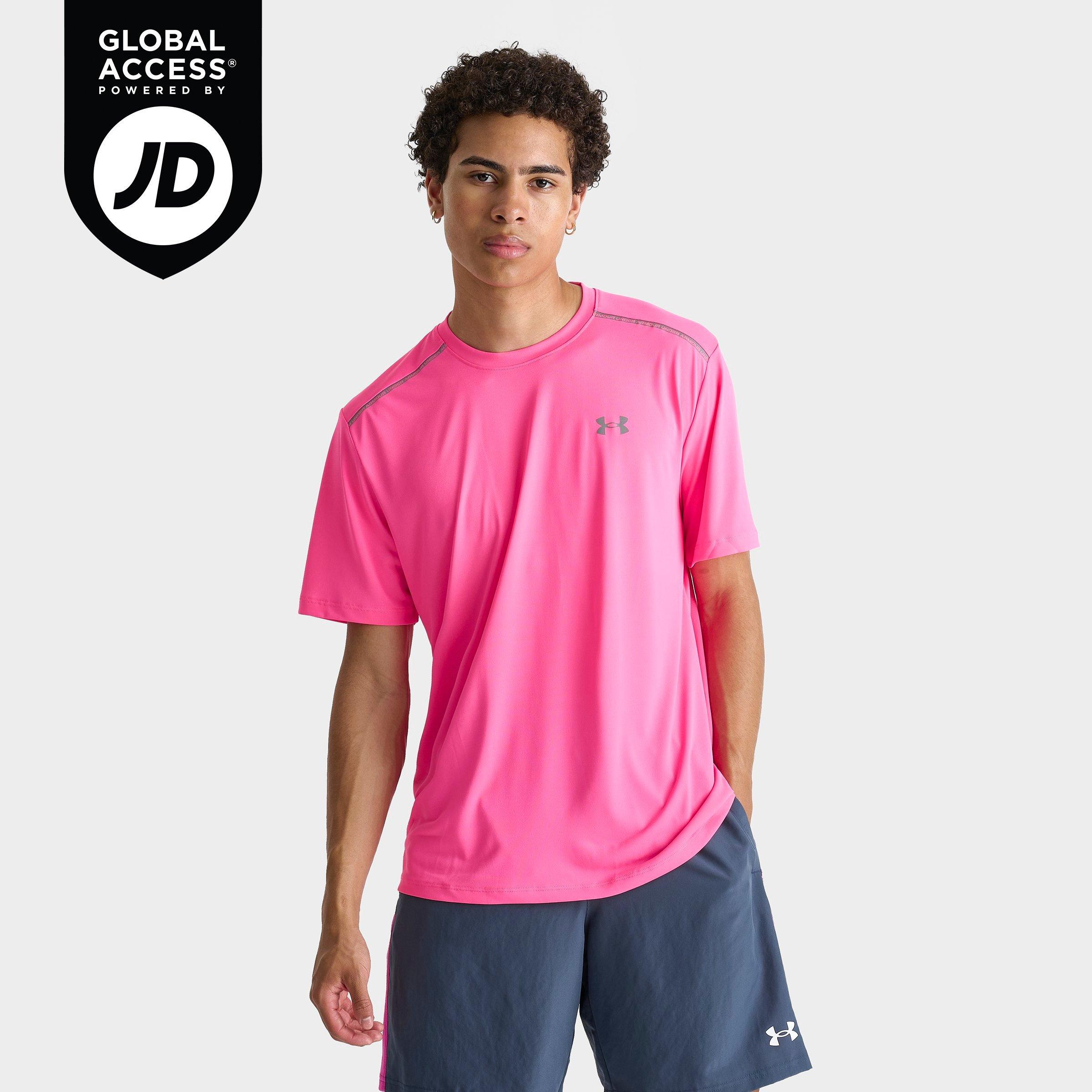 Under Armour Men's Tech Reflective Training T-Shirt in Pink Size: Small