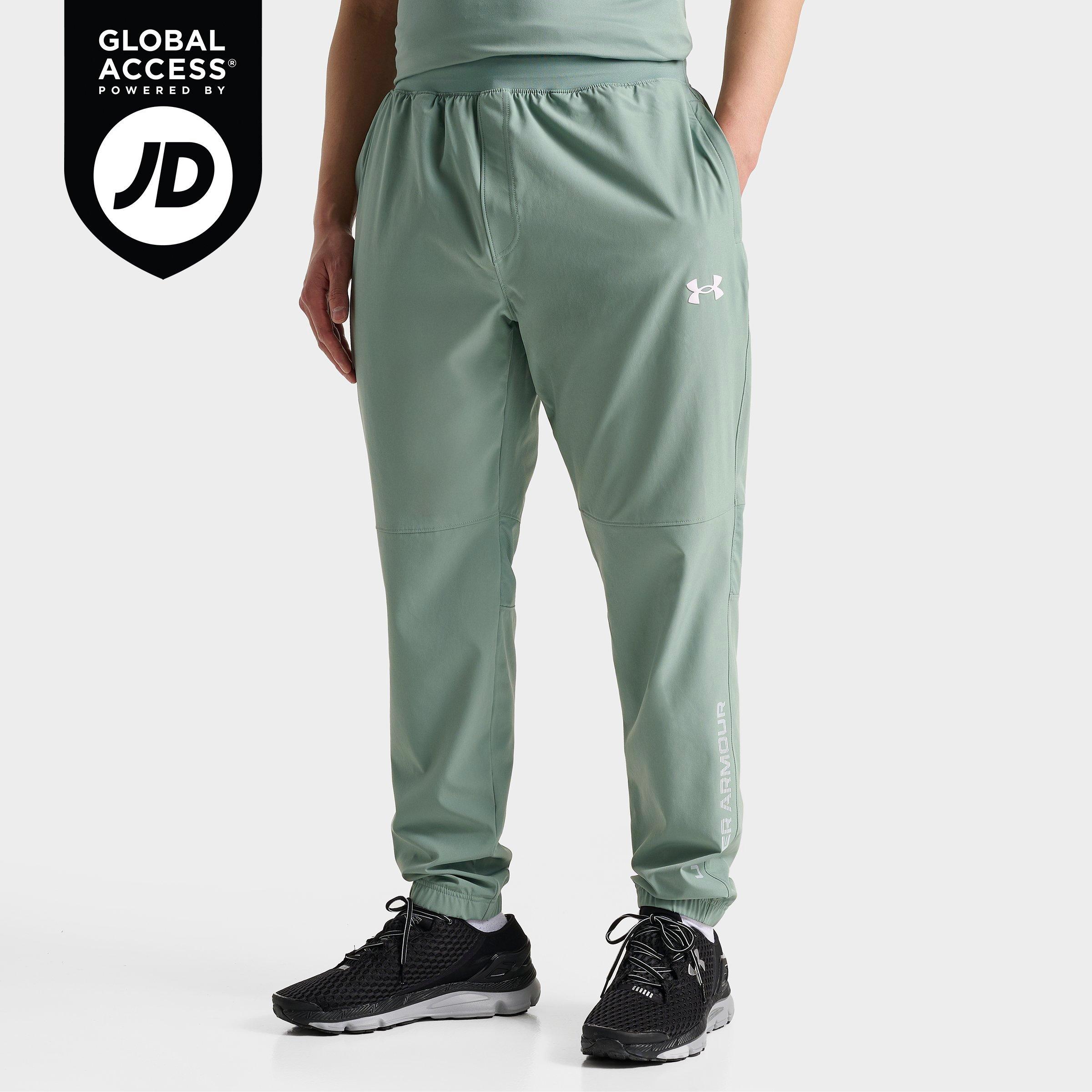 Under Armour Men's Lock-Up Woven Track Pants in Silica Green/White Size: Small