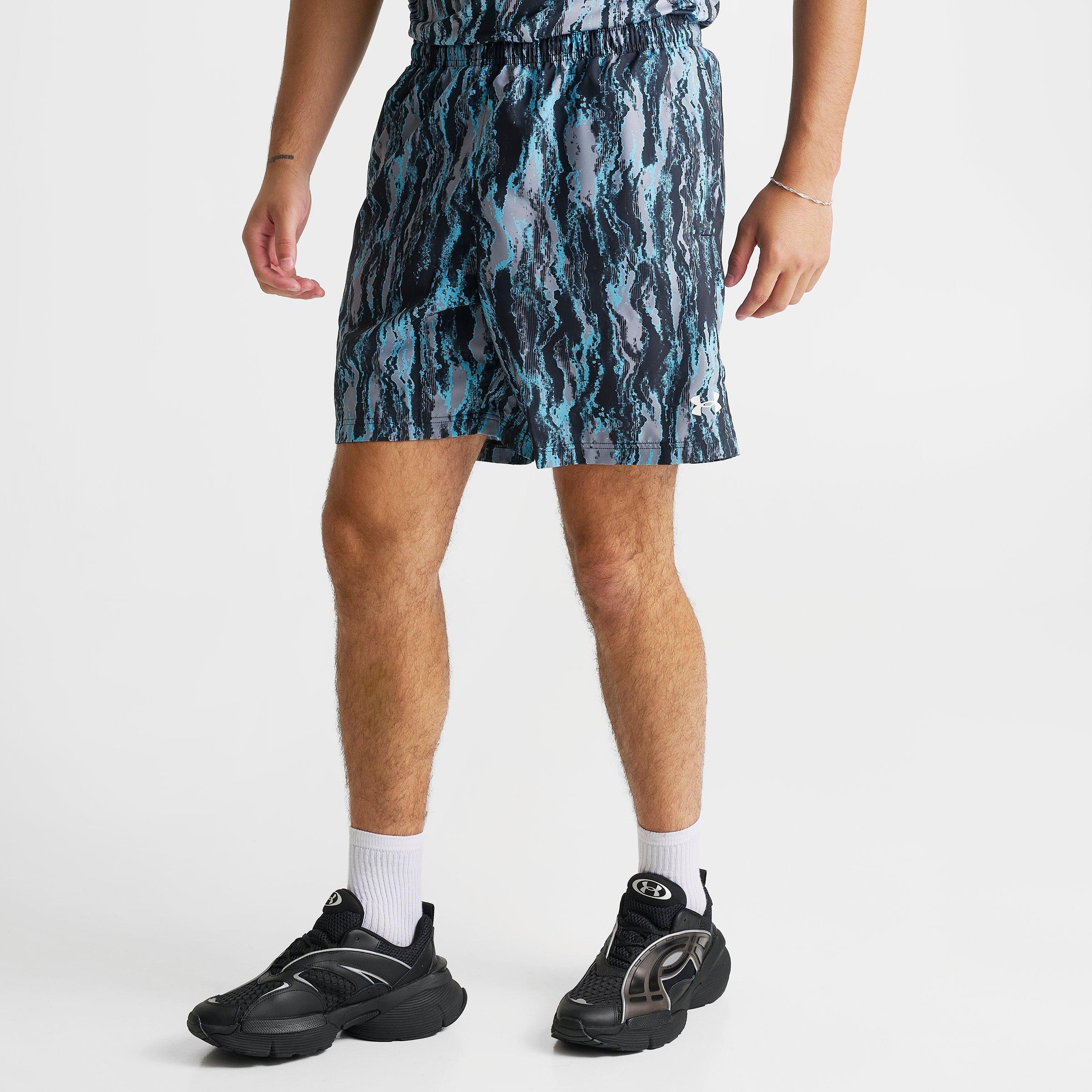 Under Armour Men's Tech Print Woven Shorts in Black/Steel/Fresco Size: Medium