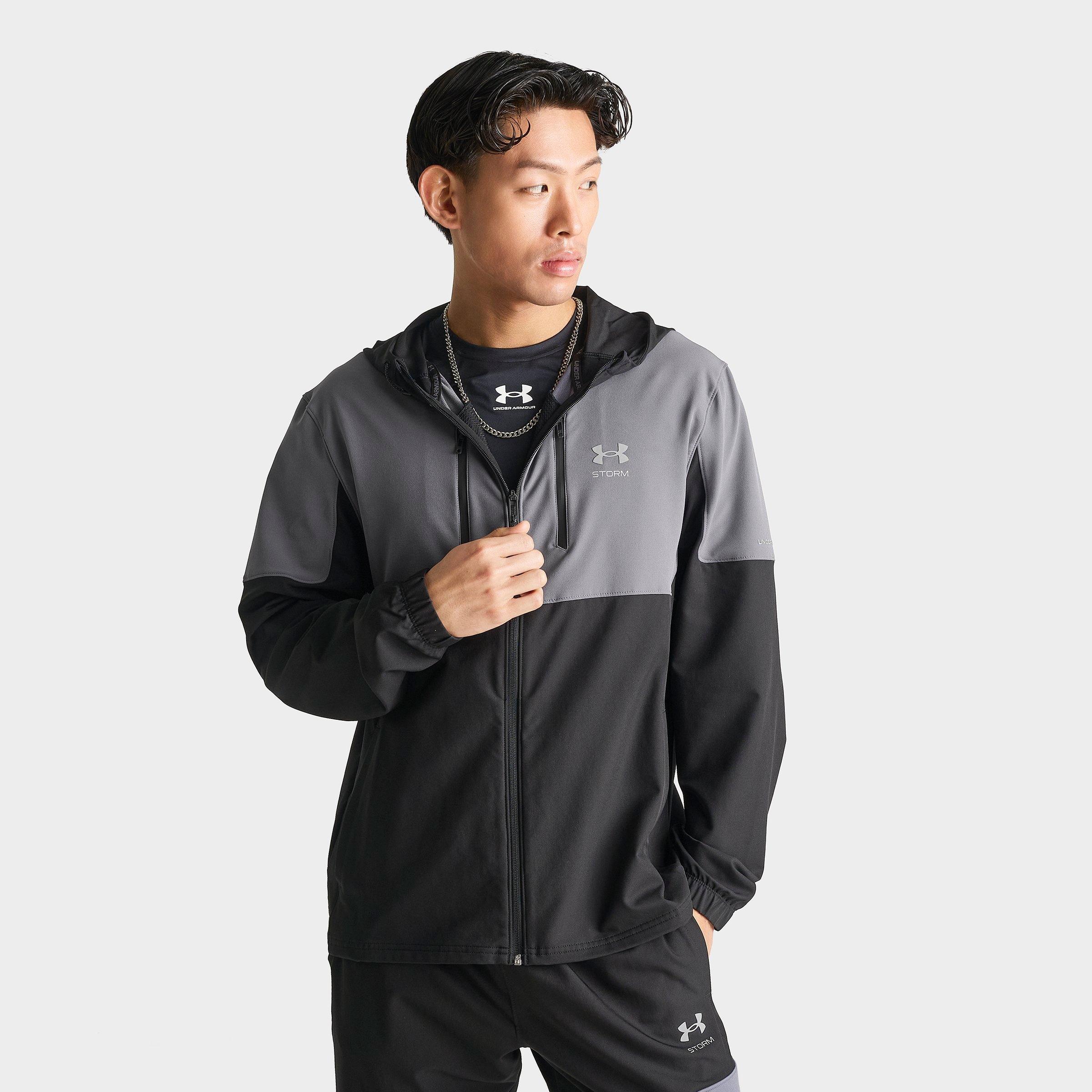 Under Armour Men's Storm Cargo Full-Zip Woven Jacket in Ultimate Black/Castlerock Size: Large